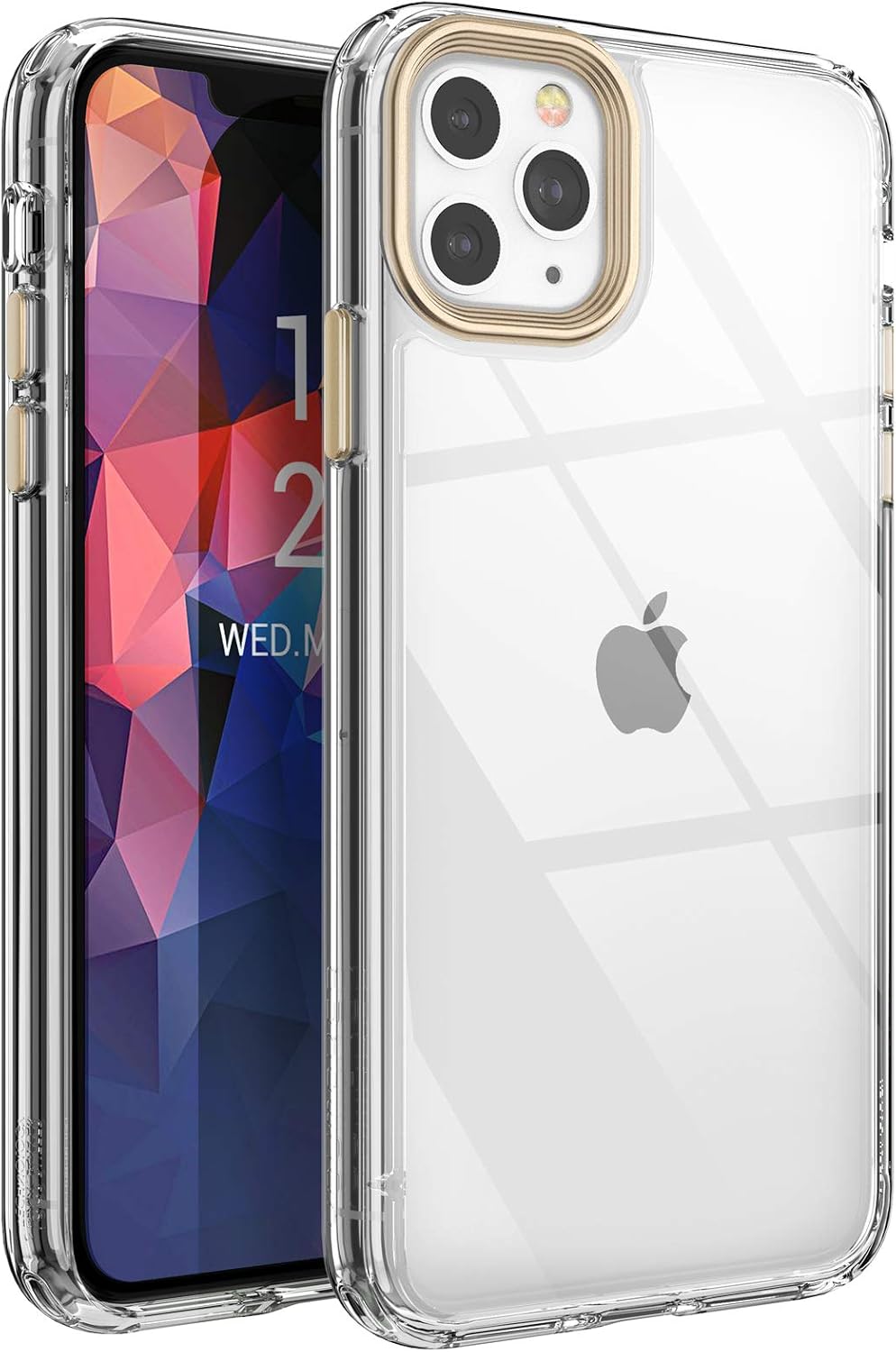 YOUMAKER [2021 Upgraded] Compatible with iPhone 11 Pro Max Case, Clear iPhone 11 Pro Max Cover Shock Absorption Phone Cases 6.5 inch - Gold