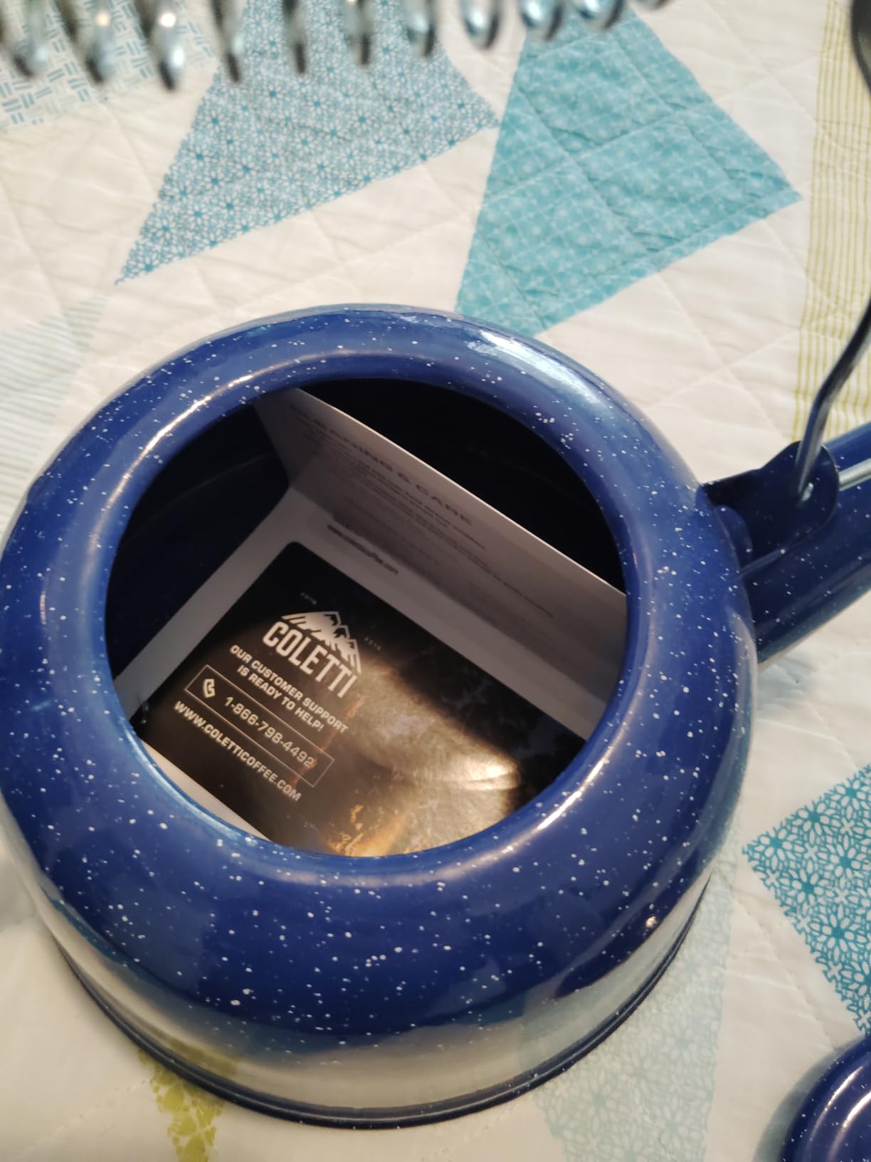 Bouilloire De Camping Coletti émaillée Bleue - Capacité 9 Tasses - Acier Inox - Neuve