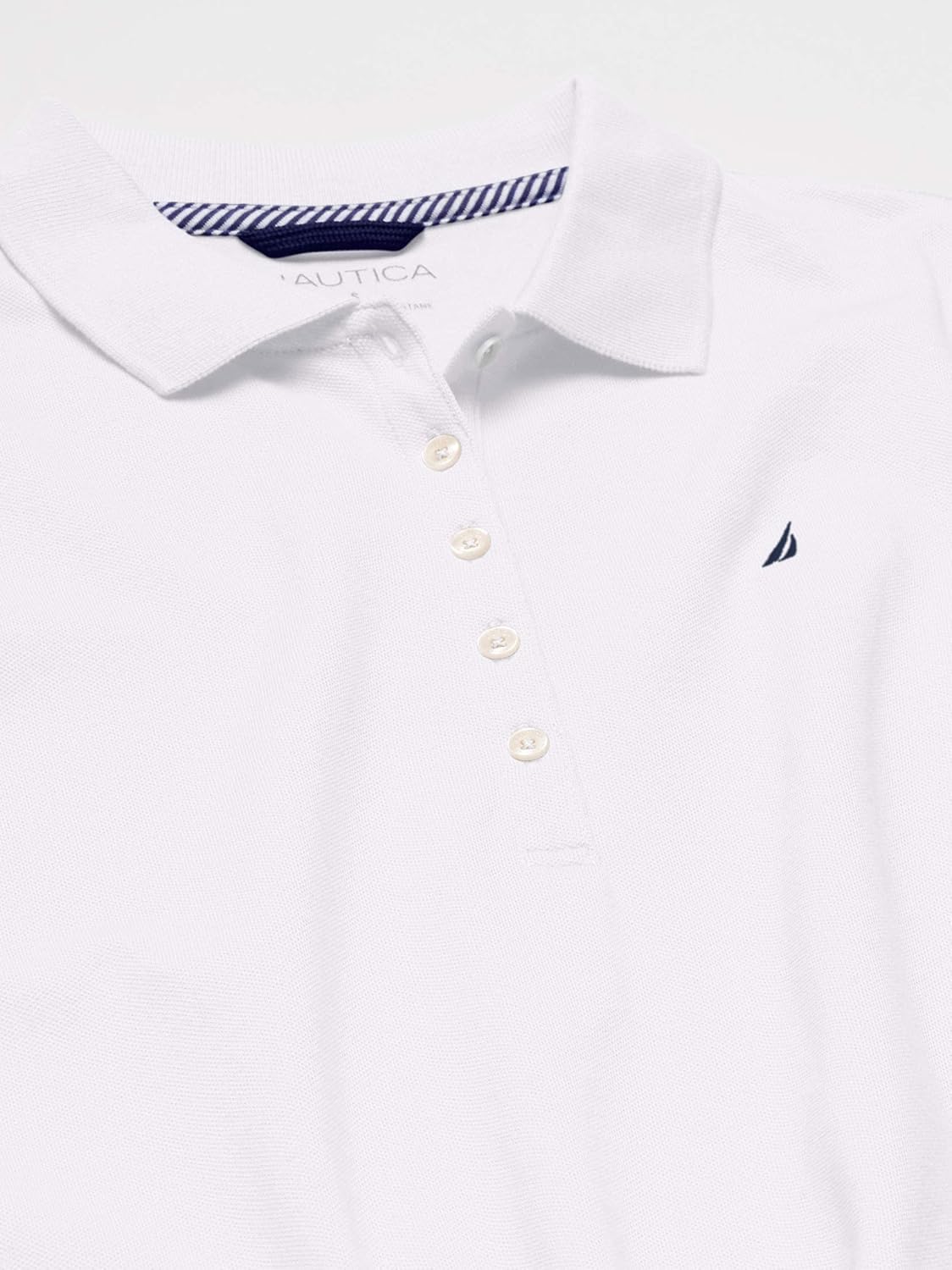 Nautica Womens 5-Button Short Sleeve Breathable 100% Cotton Polo Shirt - Image 7