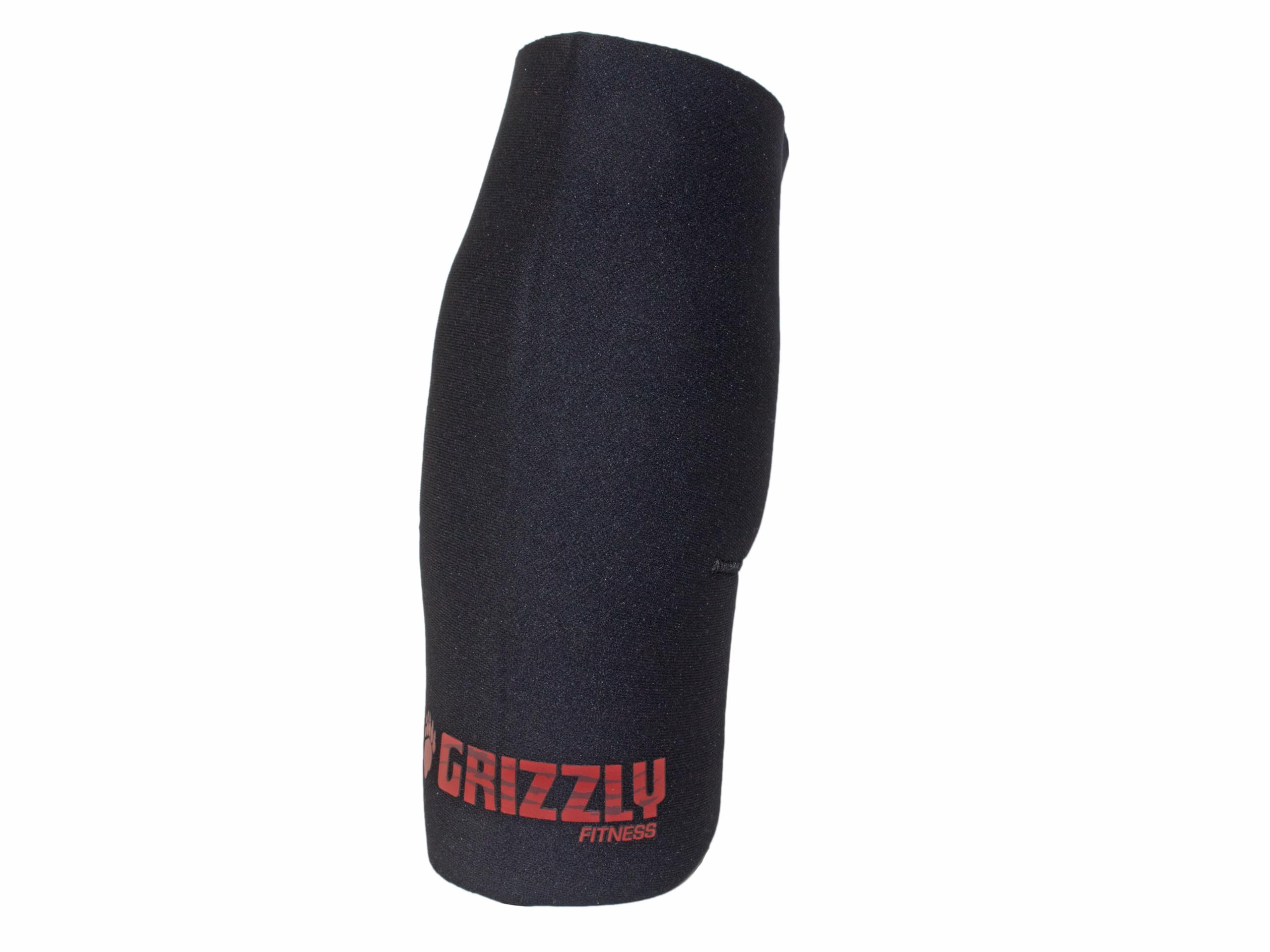 Grizzly Fitness Reversible Knee Sleeve | Single Unit | Neoprene Knee Compression Sleeve for Weightlifting, Gym, & Sports Recovery | Retains Heat & Promotes Healing | Machine Washable | Red & Black