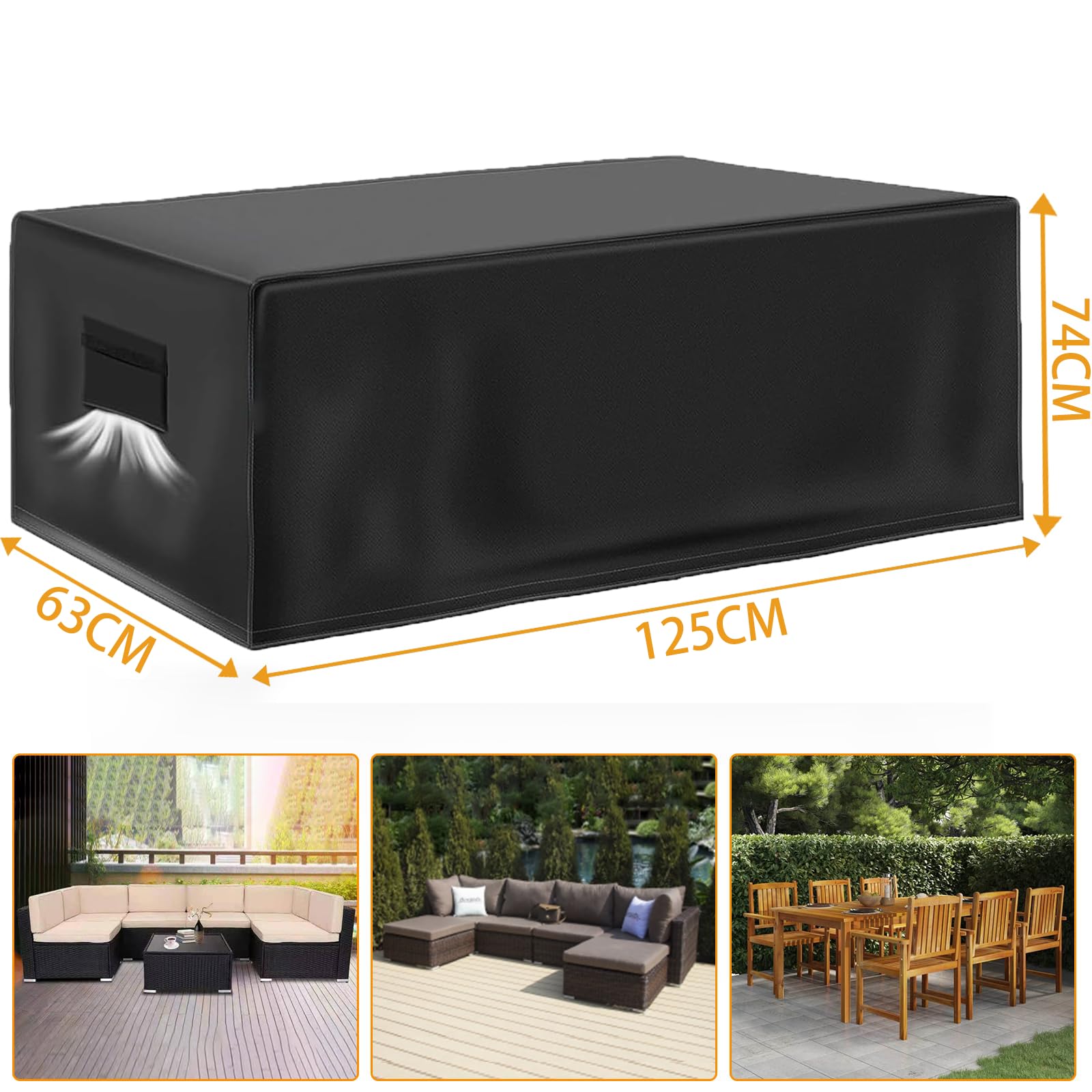 Funda Mesa Exterior Impermeable, 420D Tissu Oxford Funda Muebles Jardín, Resistente Al Agua, Al Polvo Y A Los Rayos UV, Lonas Impermeables