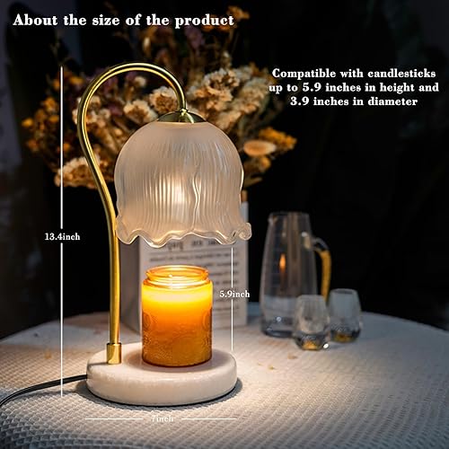 Miniatura 3 de nicelight Lámpara calentadora de velas, lámpara eléctrica de velas, lámpara de vidrio con bombillas de 3-50 W, vela en tarro gratis, lámpara de vela