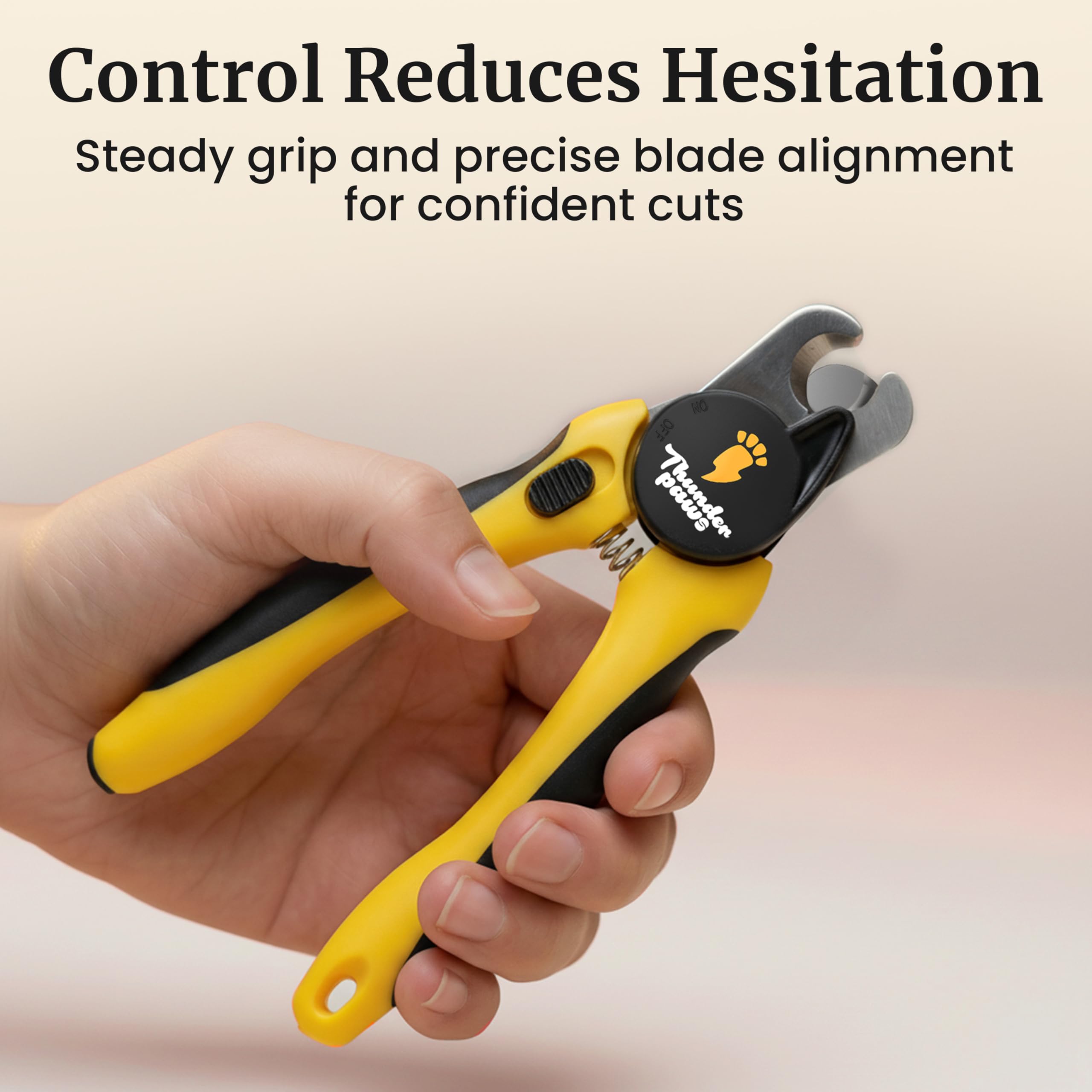 LED Dog Nail Clippers with Light, Trimmers with Protective Guard, Quick Sensor, Safety Lock and Nail File - Suitable for Large and Small Dogs & Cats (Yellow, LED) - image 5