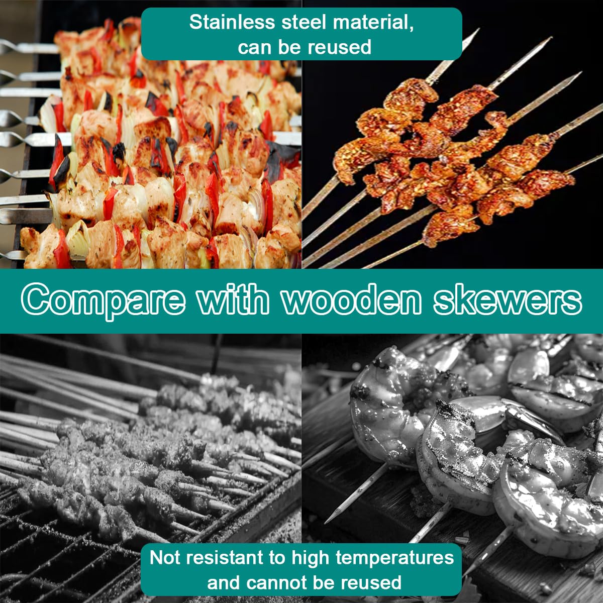 Zalm / Kabeljauw spies (Bbq / Grill) - Urker Vishandel Hakvoort