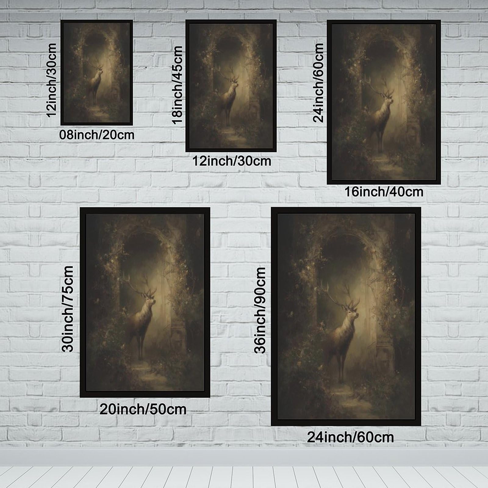 Poster sur toile représentant un magnifique cerf - Décoration murale pour salon, chambre à coucher - 50,8 x 76,2 cm (L x l)