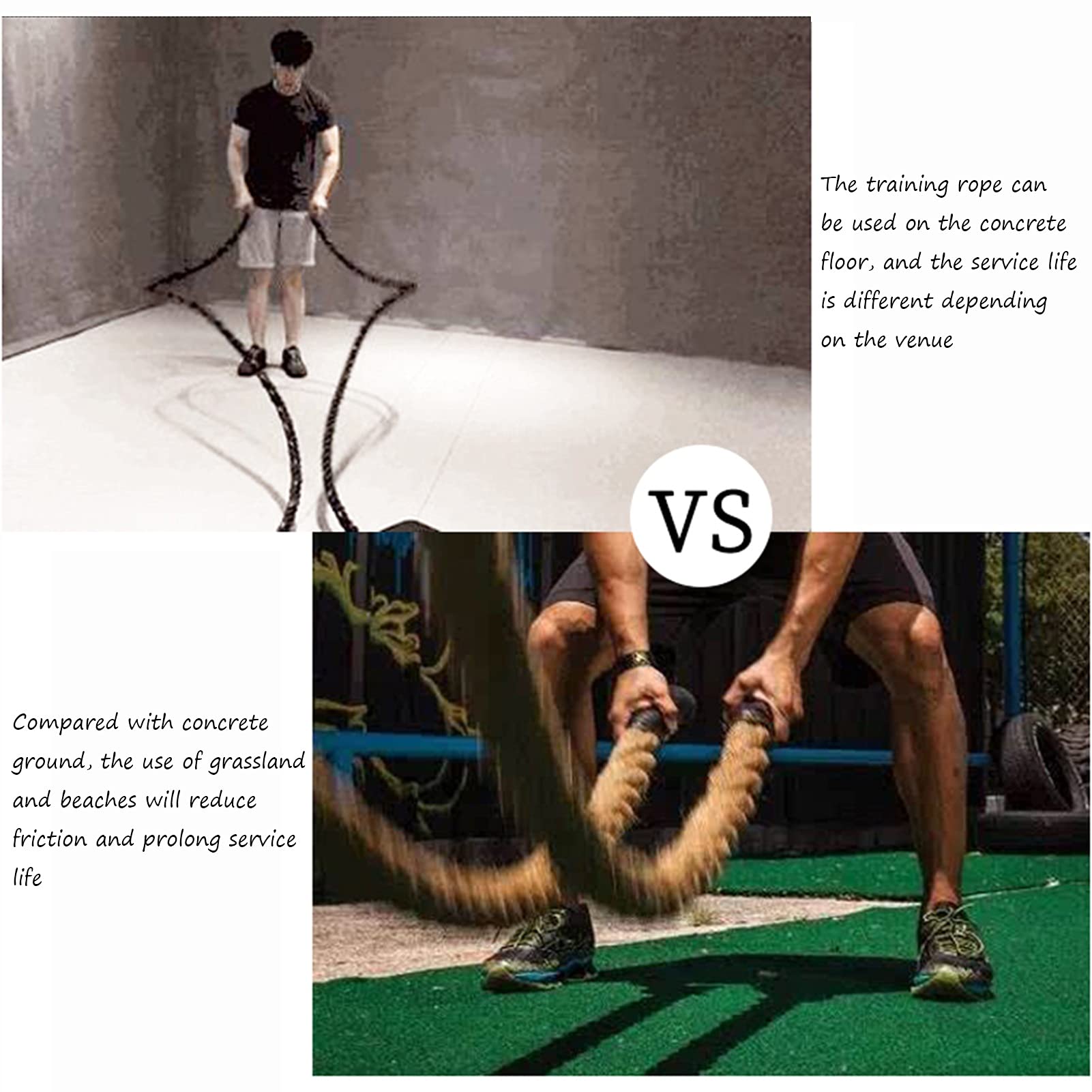 9M/12M/15M Battle Rope, Kampfseil mit Schutzhülle, Schwere Trainingsseile 38mm, Welligkeitsseil für Fitnessstudios für Krafttraining Fitnesstraining (Size : 9m)