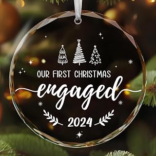 Engagement Gifts for Couples - Gifts for Newly Engaged Couples - Happy Engagement Gifts for Her, Fiance, Women, Bride to Be - Just Engaged Gifts for Her, Engagement Christmas Ornament 2024 Crystal