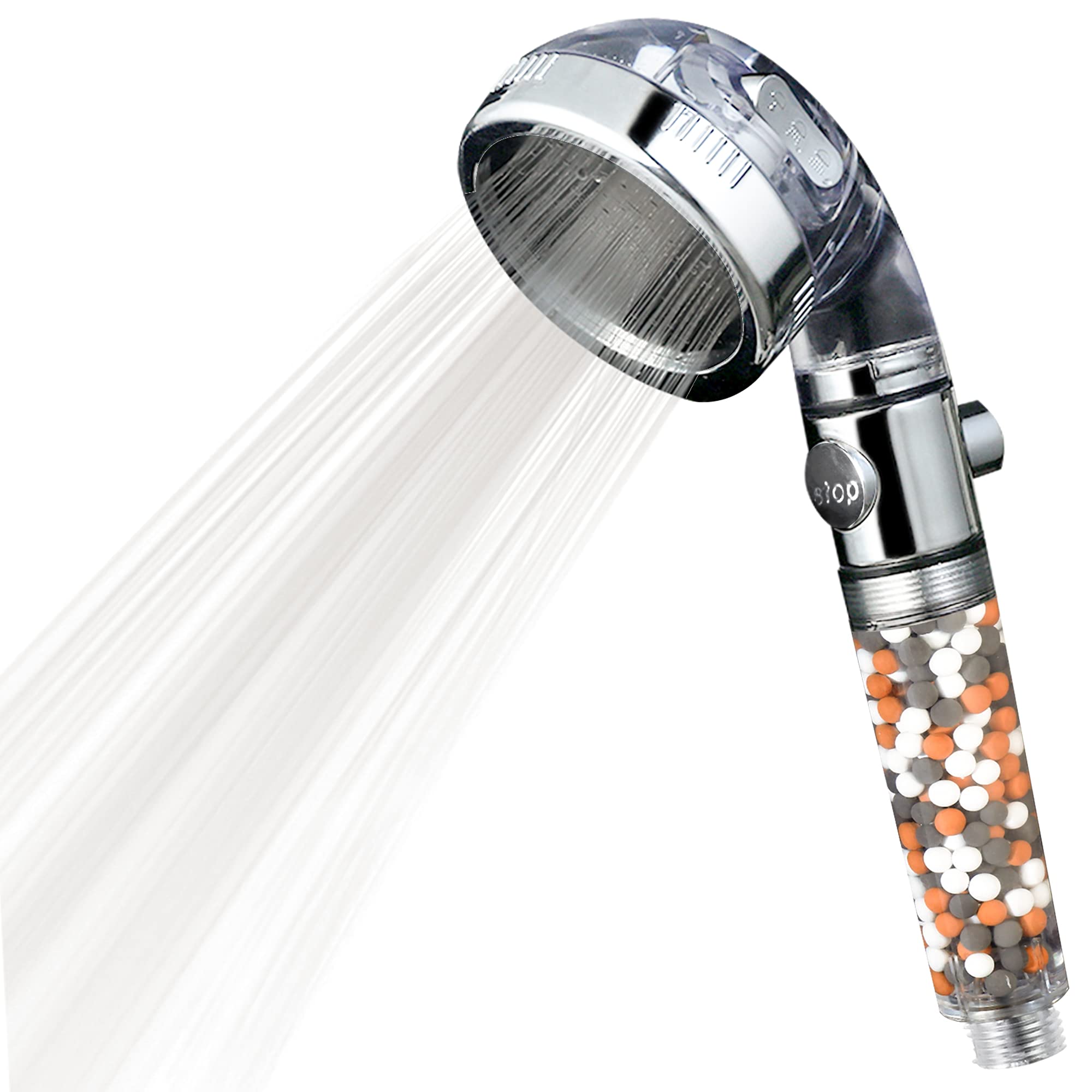 Taqimiti Handheld Showerheads with 3 Sprays Modes, Low/Rainfall/High Pressure Handheld Shower Heads for Hard Water with Stop Button…