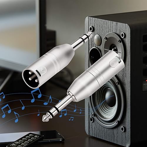 Miniatura 33 de Tisino Adaptador XLR hembra a TRS de 1/4 de pulgada, XLR hembra equilibrada a adaptadores macho de 0.250 in de pulgada - 2 unidades XLRF a 1/4" TRS