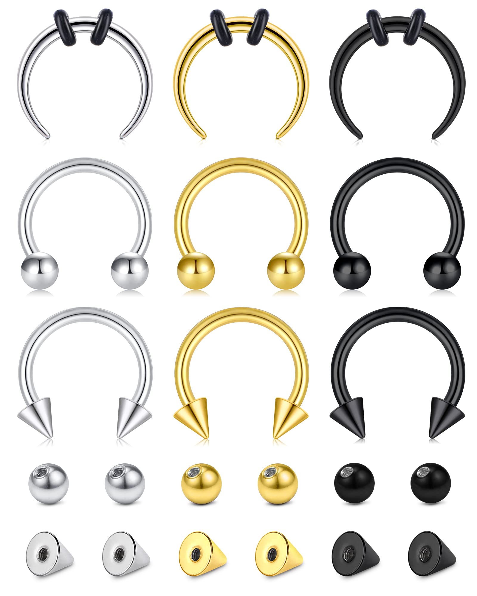 Piercing fer à cheval acier rosé corde twistée (oreille, septum, teton