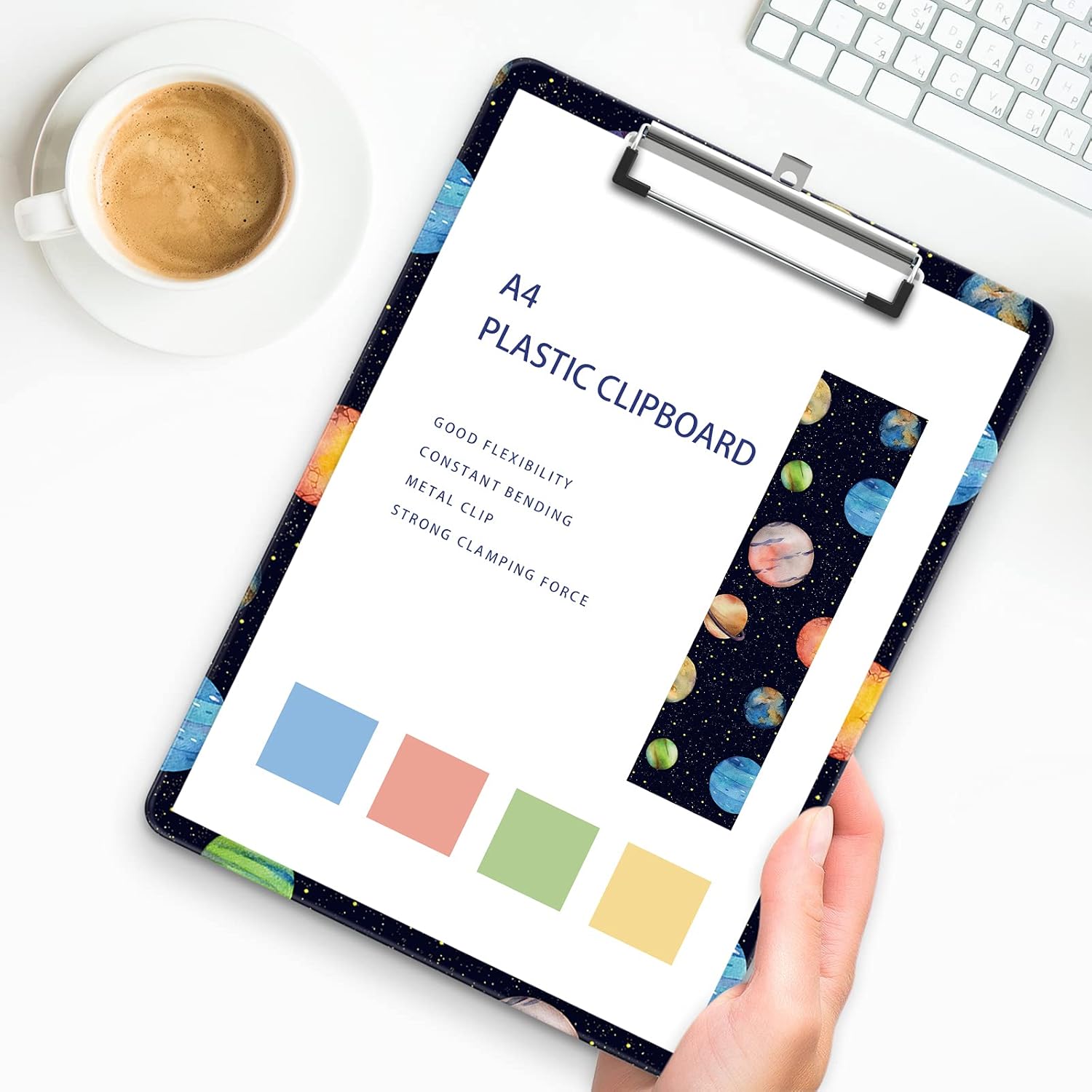 ZAXMEY Plastic A4 Clipboards, Cute Clipboard Stardard Letter Size for Teacher, Kids, Lightweight Clip Board | Decorative Clip Boards | Office Clipboard | School Supplies(Planet). : Office Products