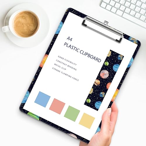 Miniatura 5 de Portapapeles de plástico A4, bonito tablero de clip, tamaño de letra Stardard, 9 x 12.5 pulgadas, decoración de oficina para estudiantes, mujeres,