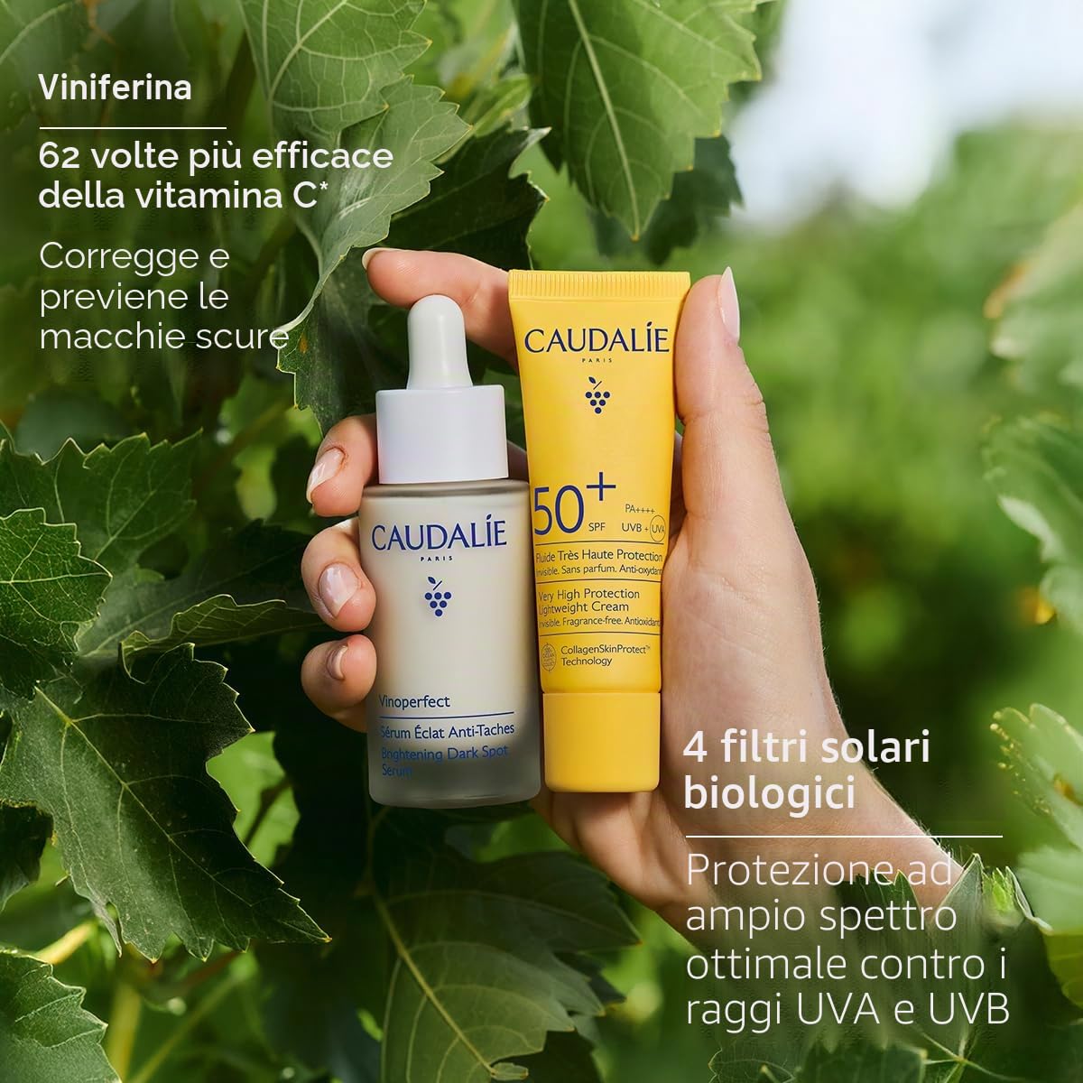 Caudalie Confezione duo Vinoperfect, siero anti-macchie e fluido protezione solare SPF50+, edizione limitata