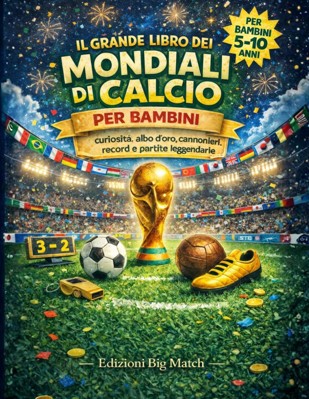 Il Grande Libro dei Mondiali di Calcio per bambini: Curiosità, albo d’oro, statistiche, cannonieri, record e partite leggendarie