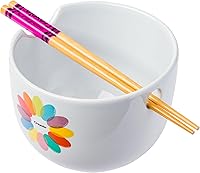 Vista 97 de Silver Buffalo The Powerpuff Girls Girl Power Featuring Blossom, Bubbles, and Buttercup Ceramic Ramen Noodle Rice Bowl with Chopsticks, Microwave