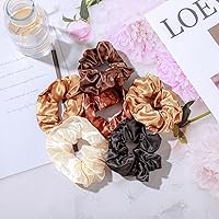 Vista 2 de 12 bandas elásticas de satén para el cabello, cómodas coleteros de seda para el cabello, cuerdas elásticas para coleta de caballo para mujeres