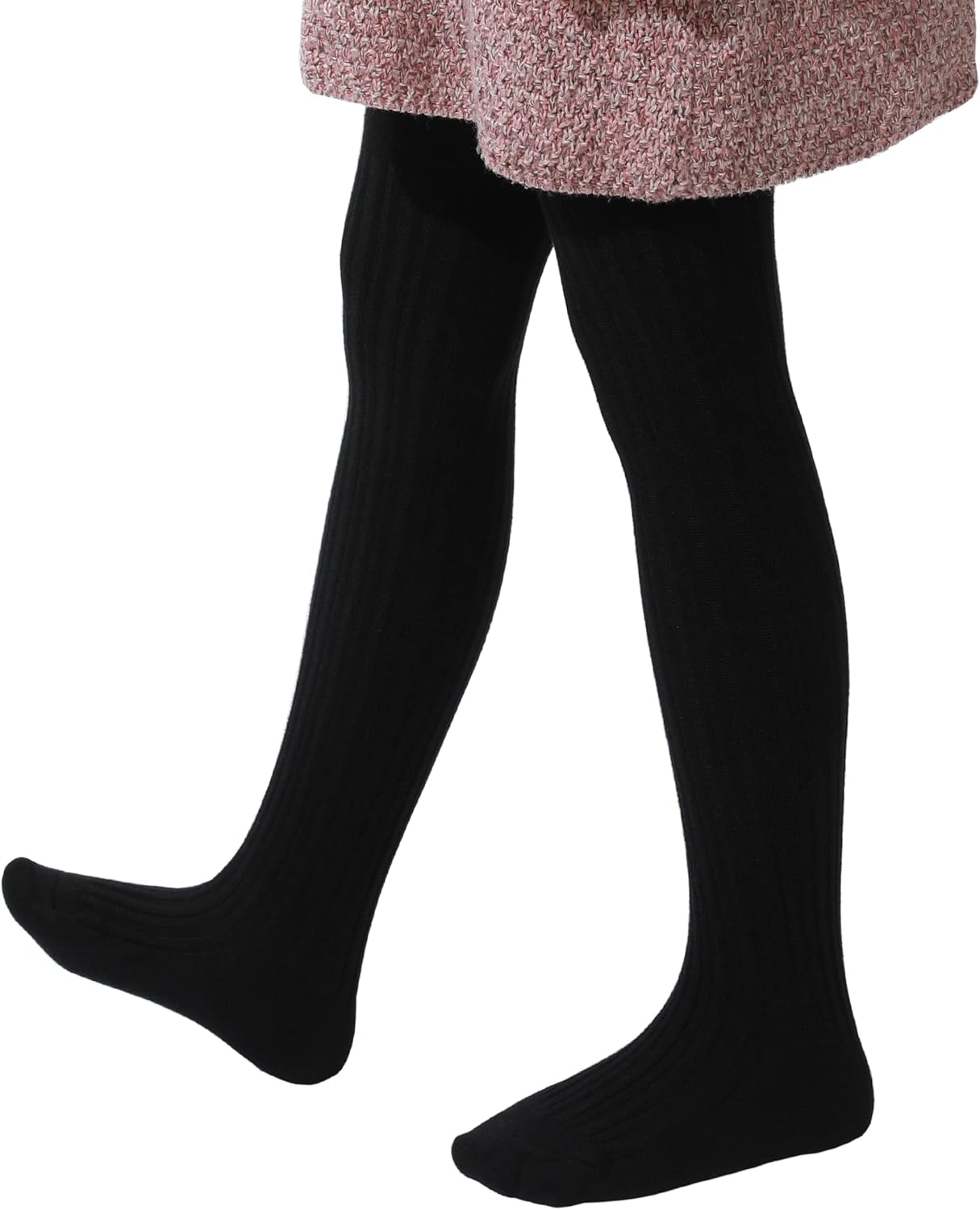 Girls' Cotton Tights - Toddler Cable Knit Footed Tights - Image 4