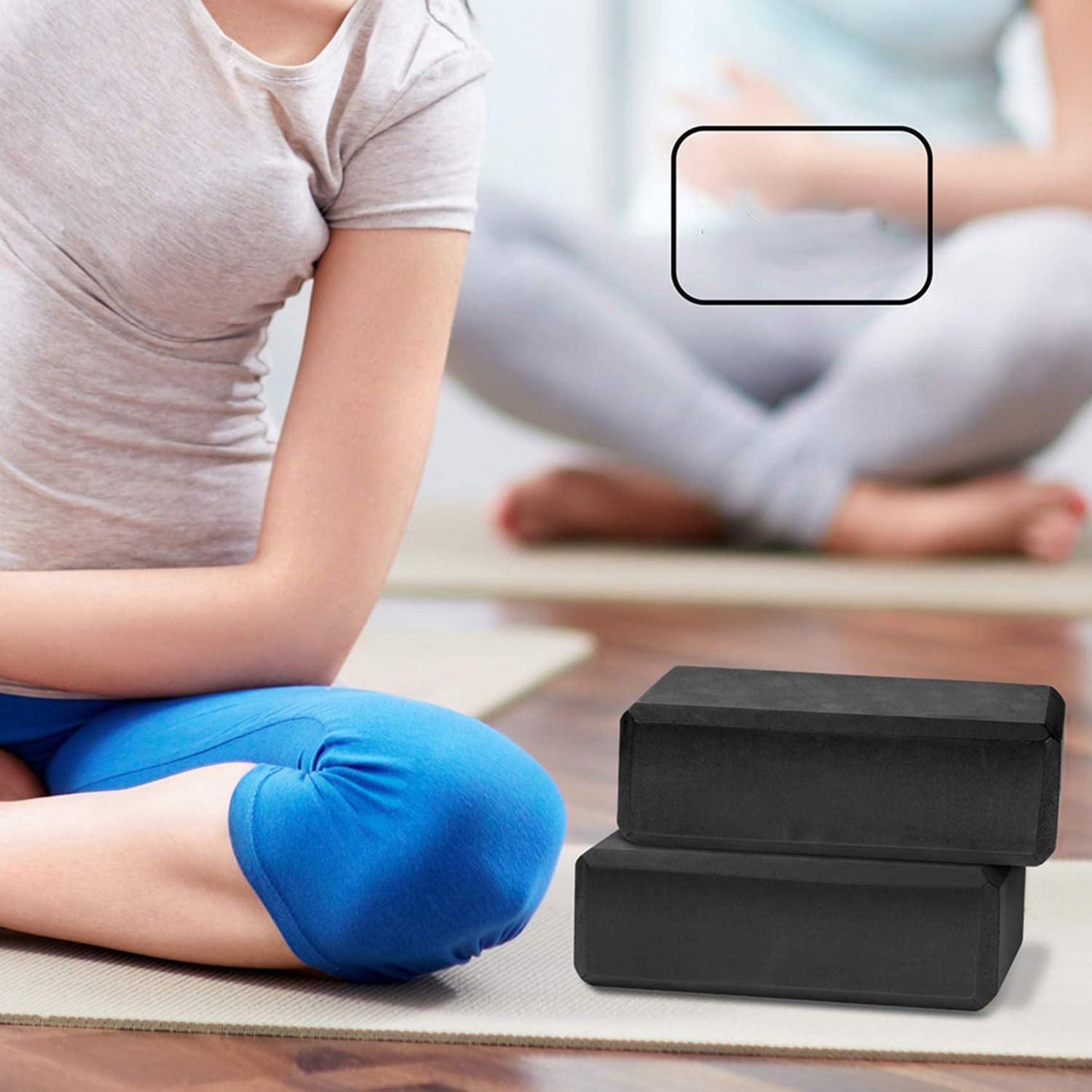ISTOVO Yoga-Blöcke, 12 Stück, 23 x 15 x 7,6 cm, hochdichter EVA-Schaum, Yoga-Block, Übungssteine, umweltfreundlich und schwarz
