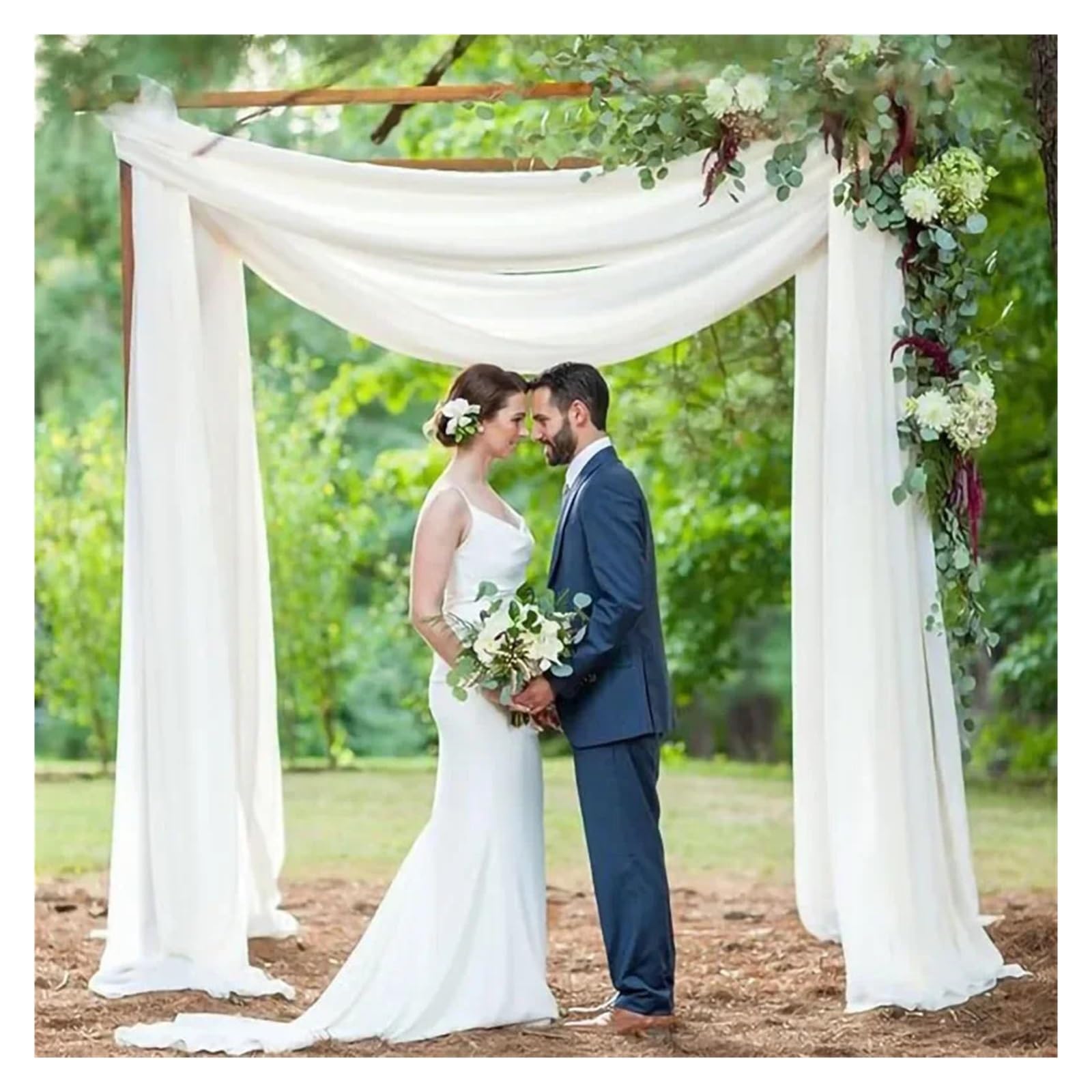 Transparenter Drapierstoff für Hochzeitsbögen, Brautzeremonie, Hintergrund, Deckendekoration, 70 x 300 cm, elegante Veranstaltungsdekoration, 2 Stück