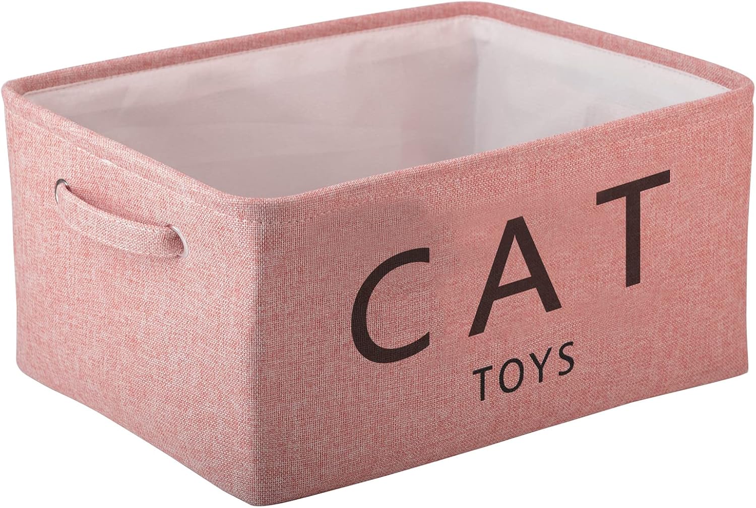 Xbopetda Canvas Cat Toy Basket, Pet Storage Basket Bin Chest Organizer - Perfect for Organizing Toy Storage, Baby Toys, Kids Toys, Dog Toys, Baby Clothing, Children Books, Gift Baskets-Pink