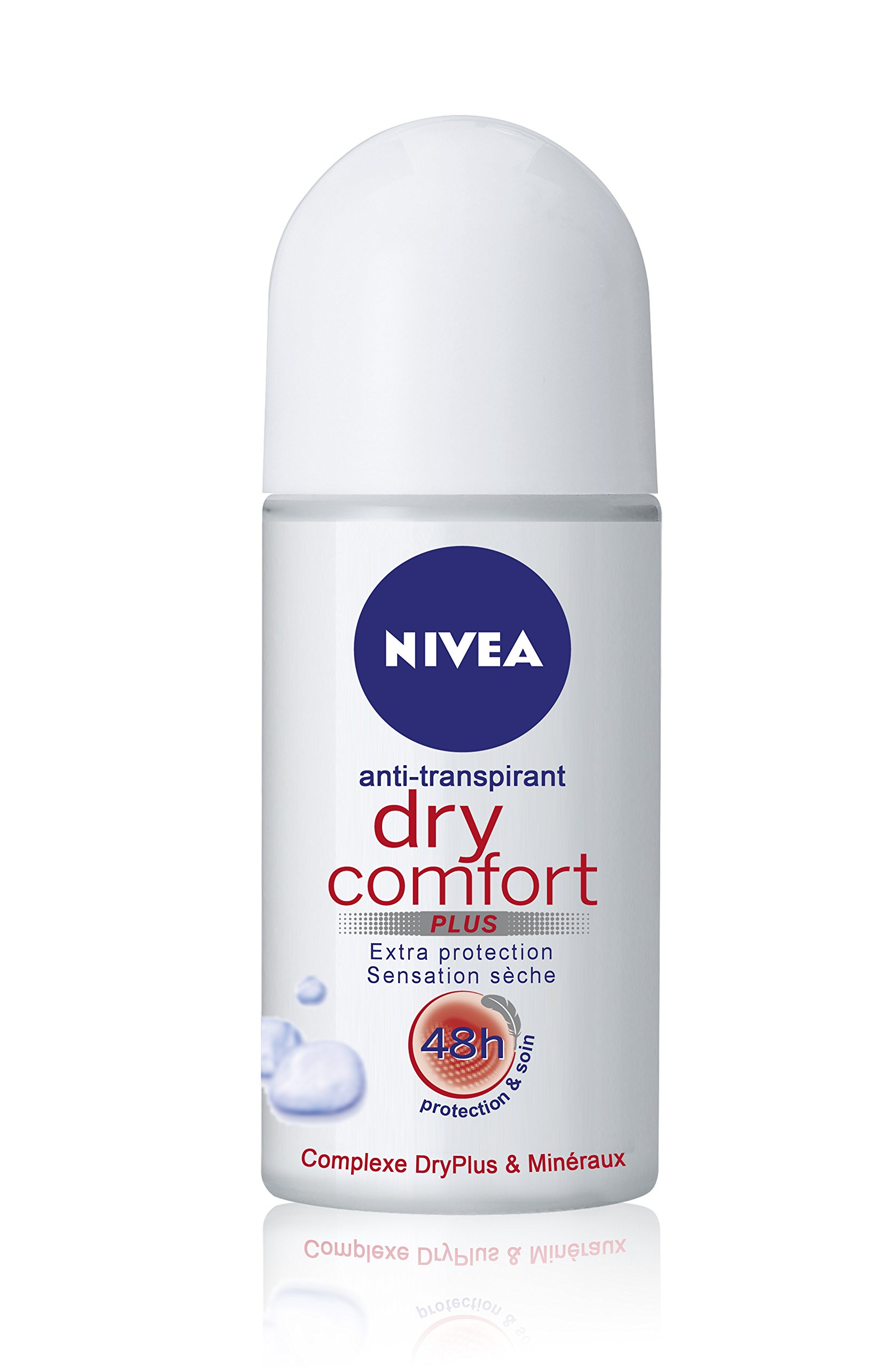 NIVEA Dry Comfort Roll-On Antiperspirant Deodorant 50ml – 48h Dryness & Odour Protection, Keeps Underarms Dry & Fresh, Skin-Friendly Anti-Sweat Roll-On for Active Men & Women, Everyday Use