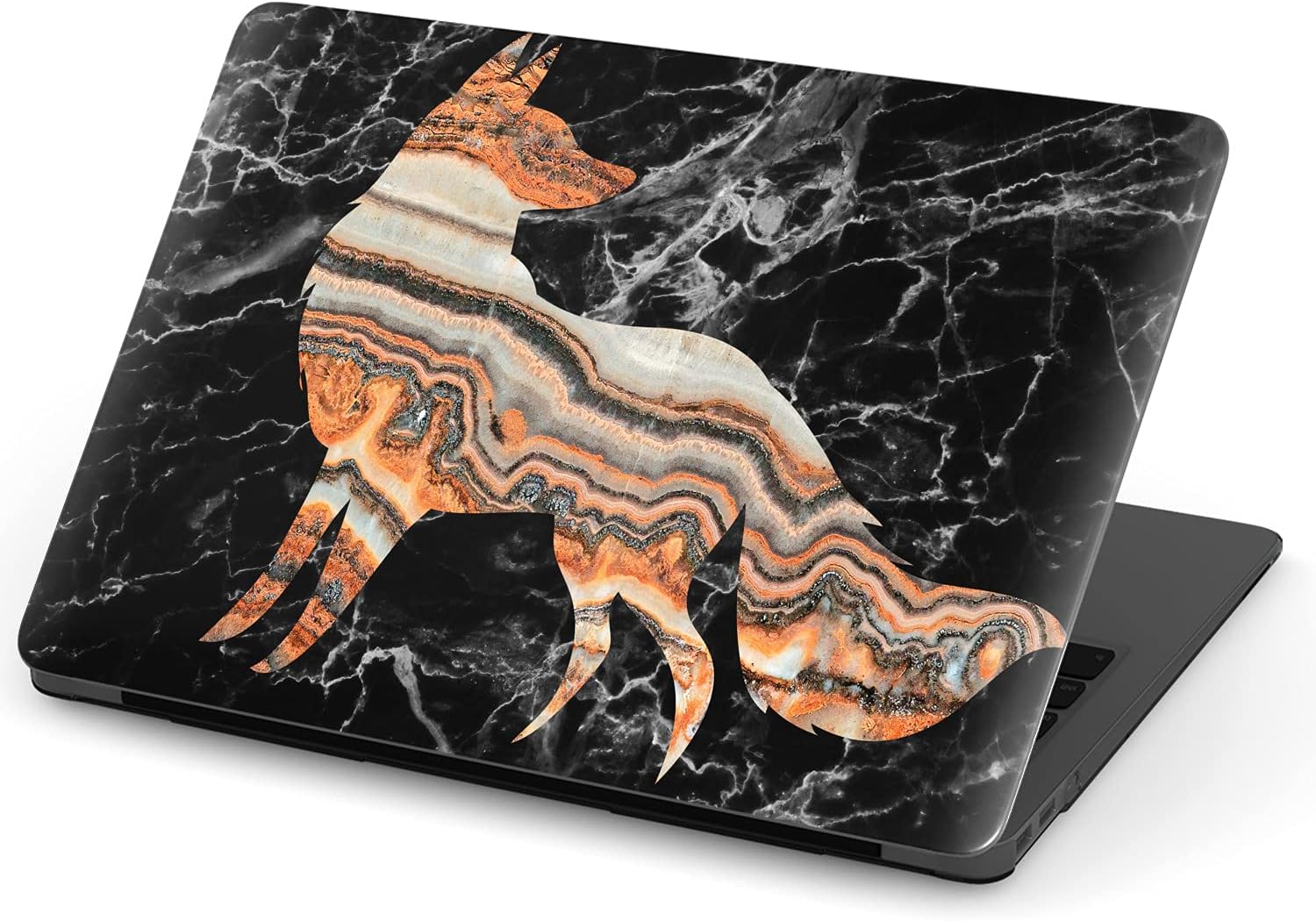 Mertak Hard Case Compatible with MacBook Pro 16 14 Air 15 13 inch M3 M2 M1 Mac 2024 2023 2022 2018 Laptop Animal Print Black Protective Texture Cover Fox Clear Abstract Marble Plastic Stone