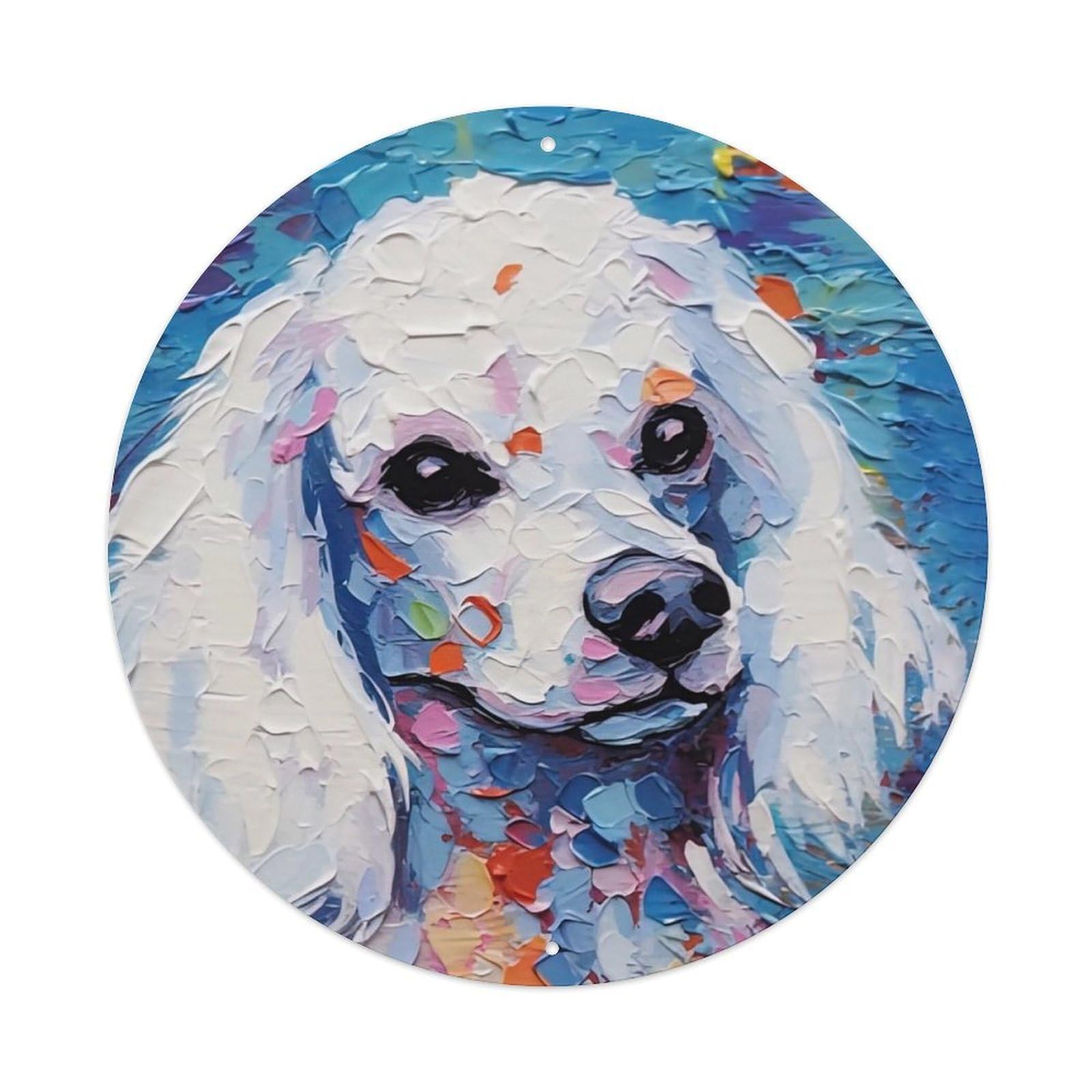 Animal Paintings Artwork Cute Puppy Metal Tin Sign