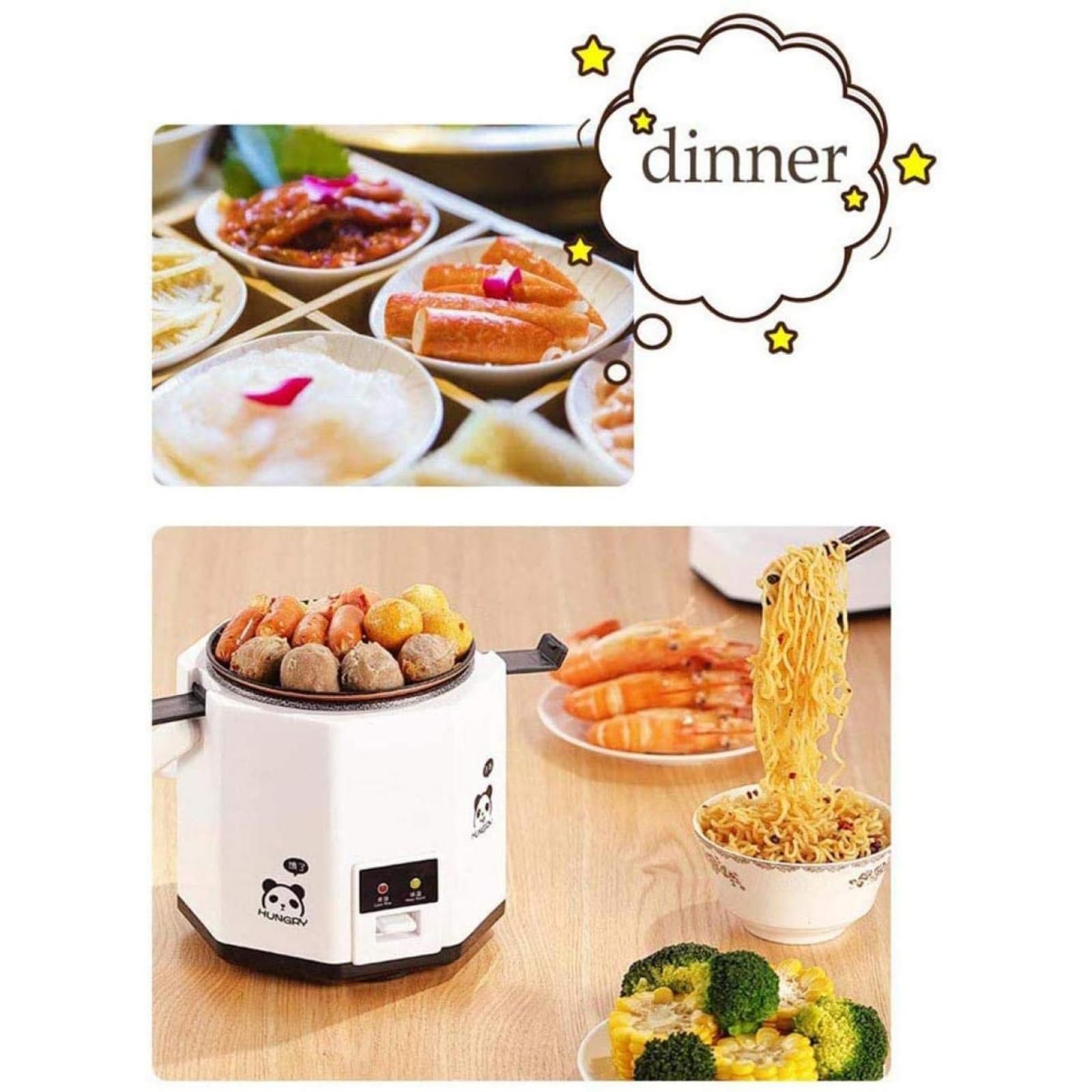Mini szybkowar z ceramiczną miską, 4 funkcje gotowania, 4 funkcje multicookera, wyświetlacz LED