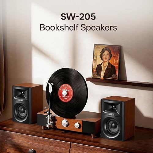 Miniatura 2 de Sanyun Altavoces SW205 de 4 pulgadas para estantería Audio HiFi inmersivo con envolvente virtual Motor DAC/DSP insignia Gabinete de difusión