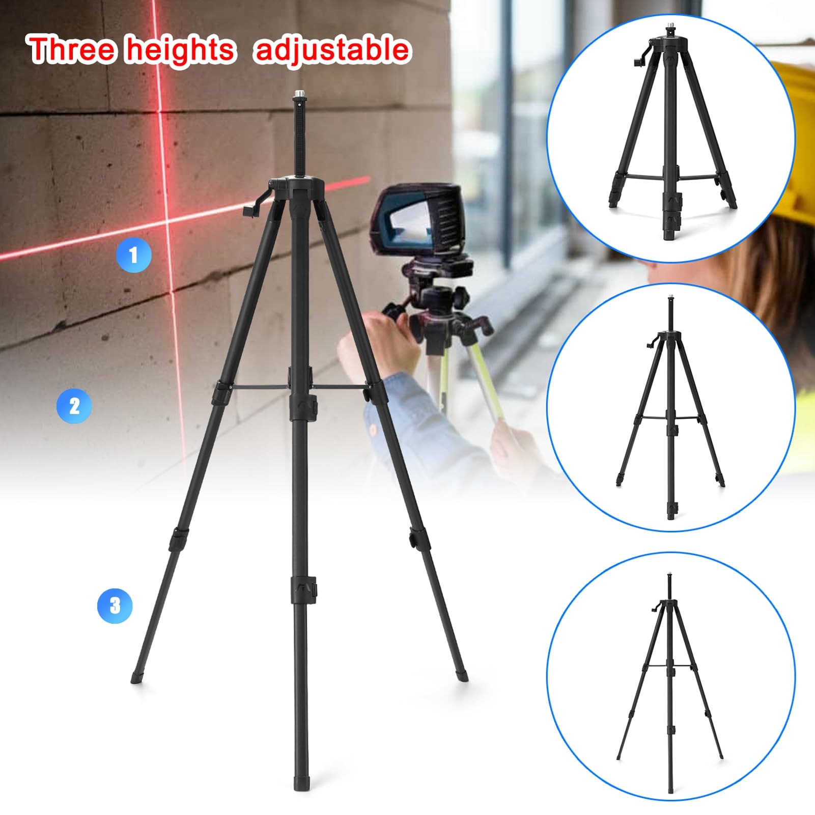 Geevorks Nivel láser multifuncional de 16 líneas, nivelación automática 3°, batería litio recargable, herramienta de nivelación omnidireccional, adhesivo para pared (Multicolor)