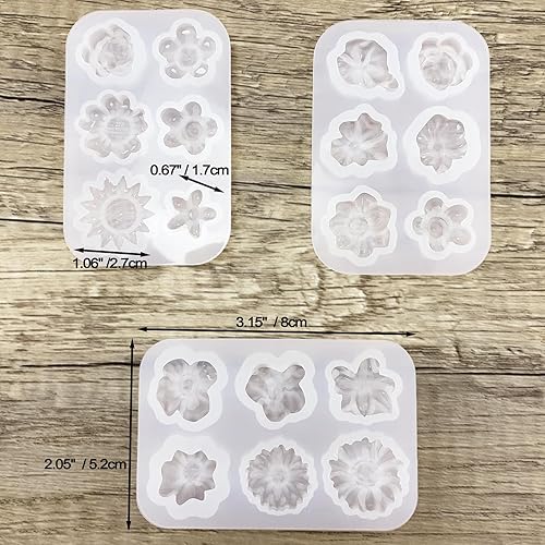 Miniatura 2 de PRETTYLIFE Polymer Clay Flower Molds - 3pcs Mini Daisy Silicone Molds for Polymer Clay, Light Resin, Sugarcraft Cake Decoration, Candy, Chocolate,