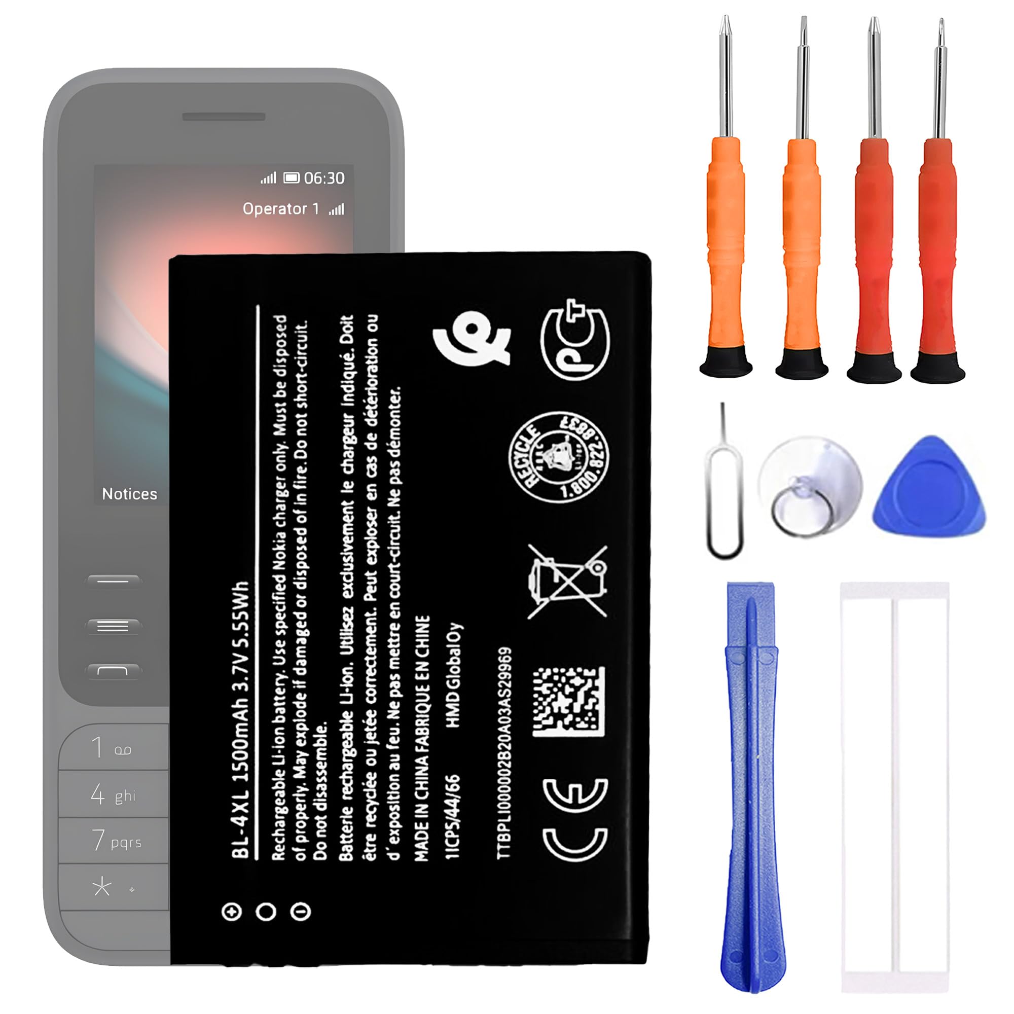 Batería BL-4XL compatible con Nokia 8000 4G ideal para viajes largos sin cargador 8
