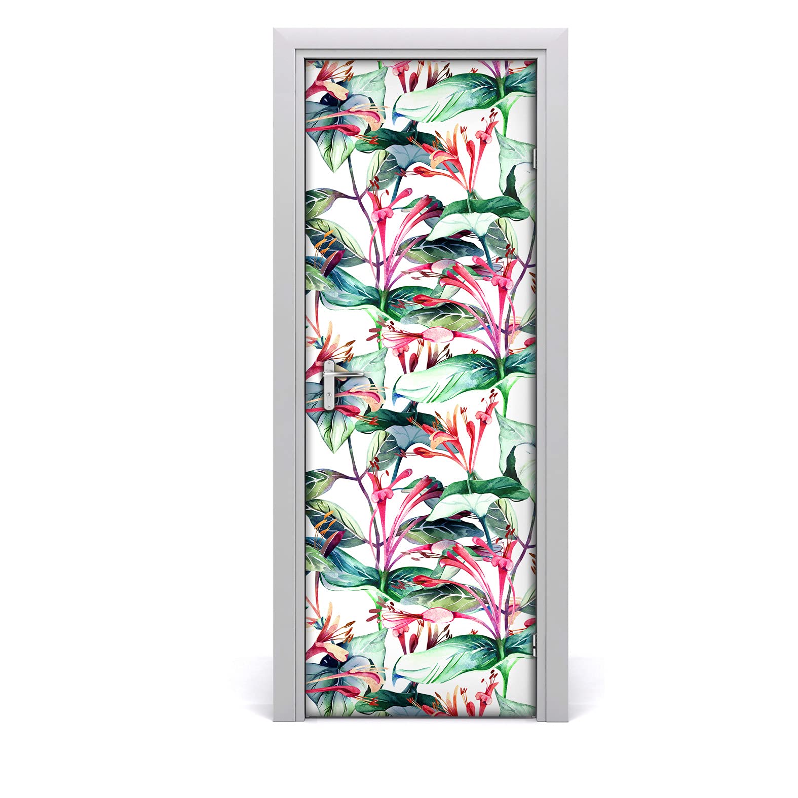 Papier peint sur la porte mural fleurs pour salon nature