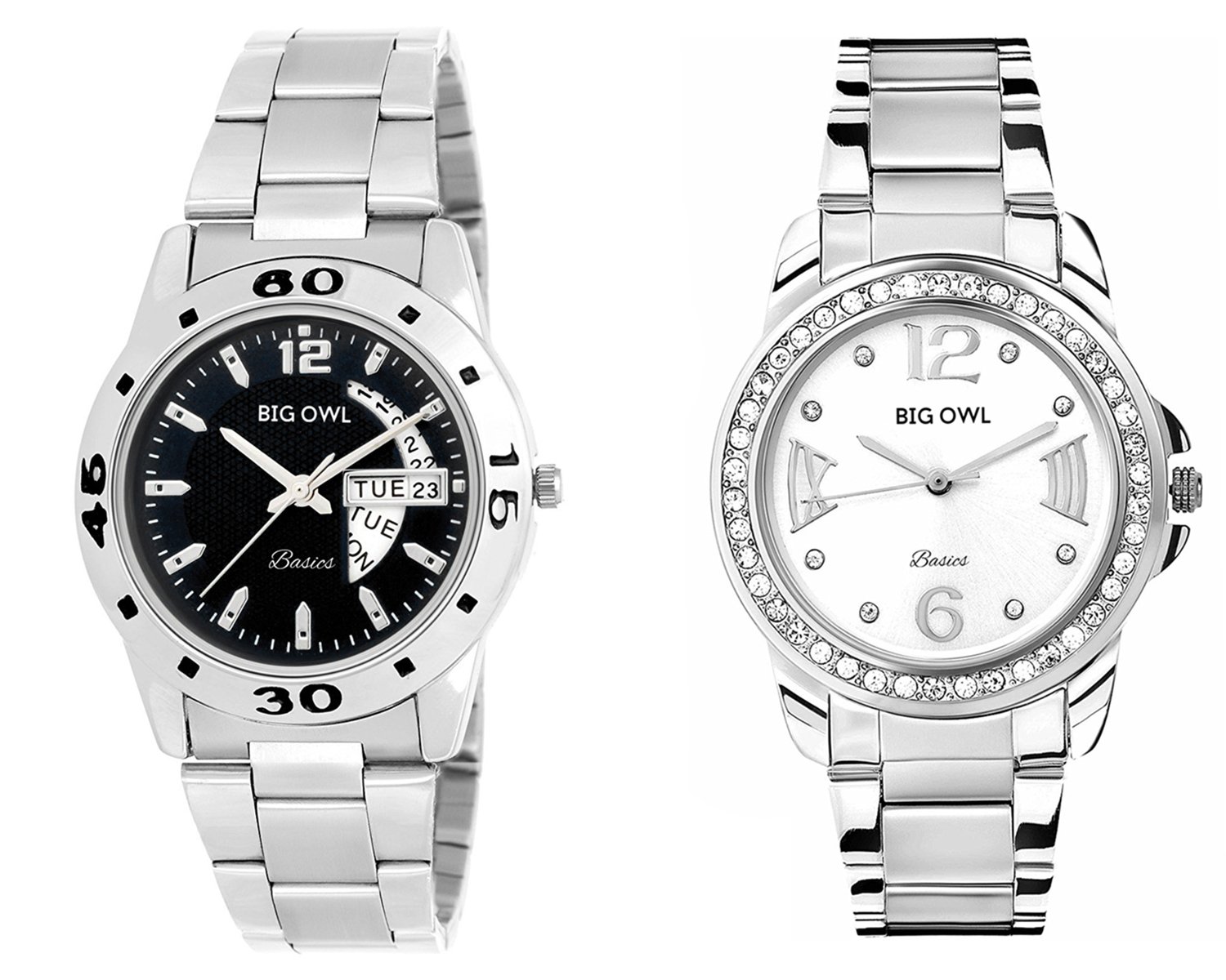 BIGOWL Wrist Watch Couple Combo for Men and Women (B07D3765VJ) Amazon Price History, Amazon Price Tracker