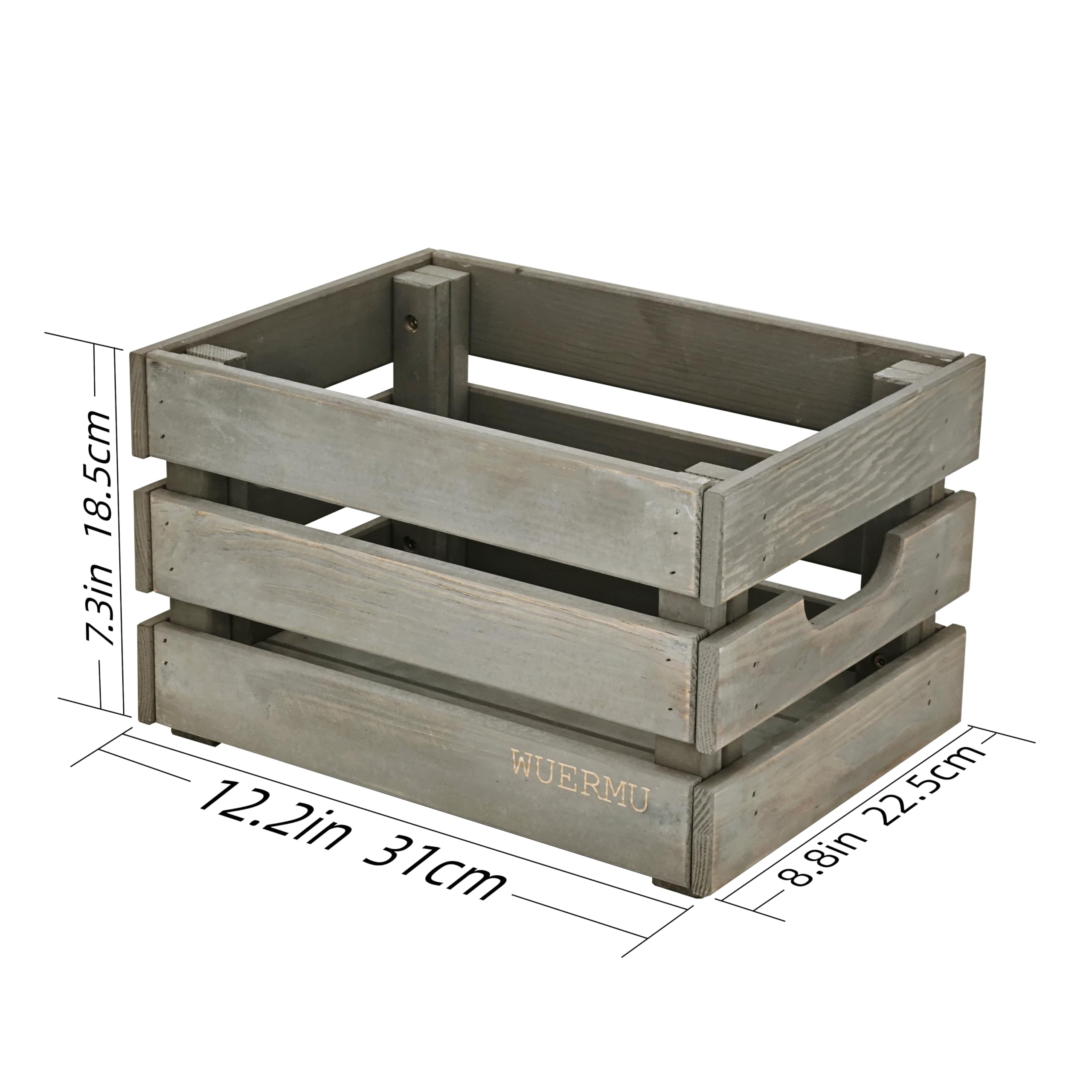 Amazon.com: WUERMU Gray Wooden Crates, Set of 4 Rustic Storage
