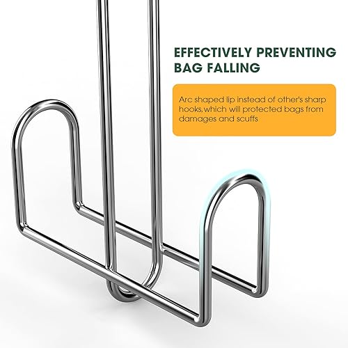 Miniatura 6 de Organizador de bolso para armario, organizador de bolsas de metal giratorio, soporte para bolsos, cinturones, bufandas, bolsos, sombreros de