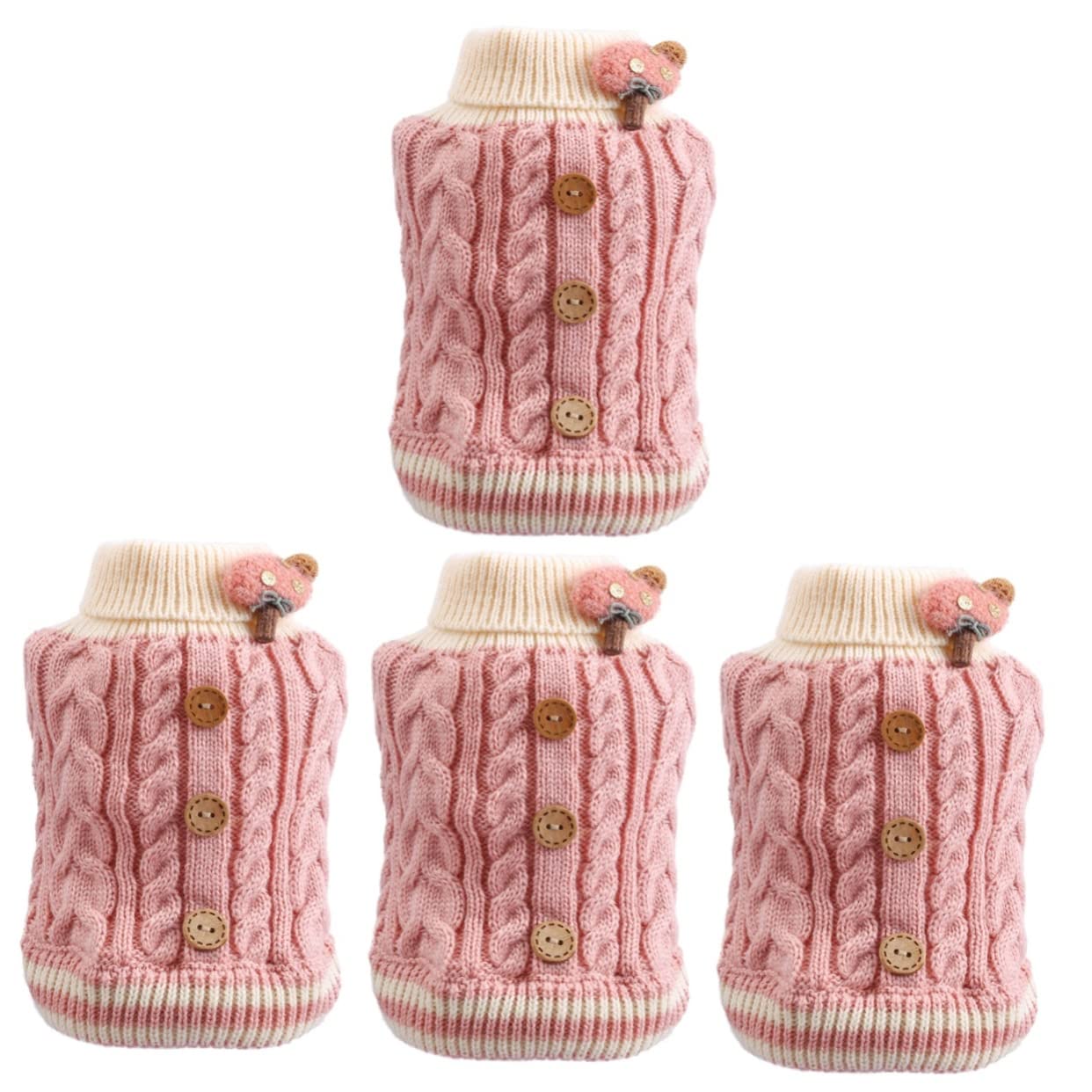BESPORTBLE 4 Pièces Gilet en Coton pour Chiot Chandail de Chiot vêtements de Chien pour Petits Chiens Fille Tenue d'hiver pour Animal de Compagnie Pull en Laine pour Chat Tenue Automne Hiver