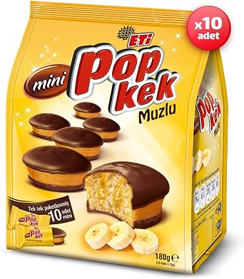 Eti Popkek Mini Banana Cake 180 g x 10 Pieces