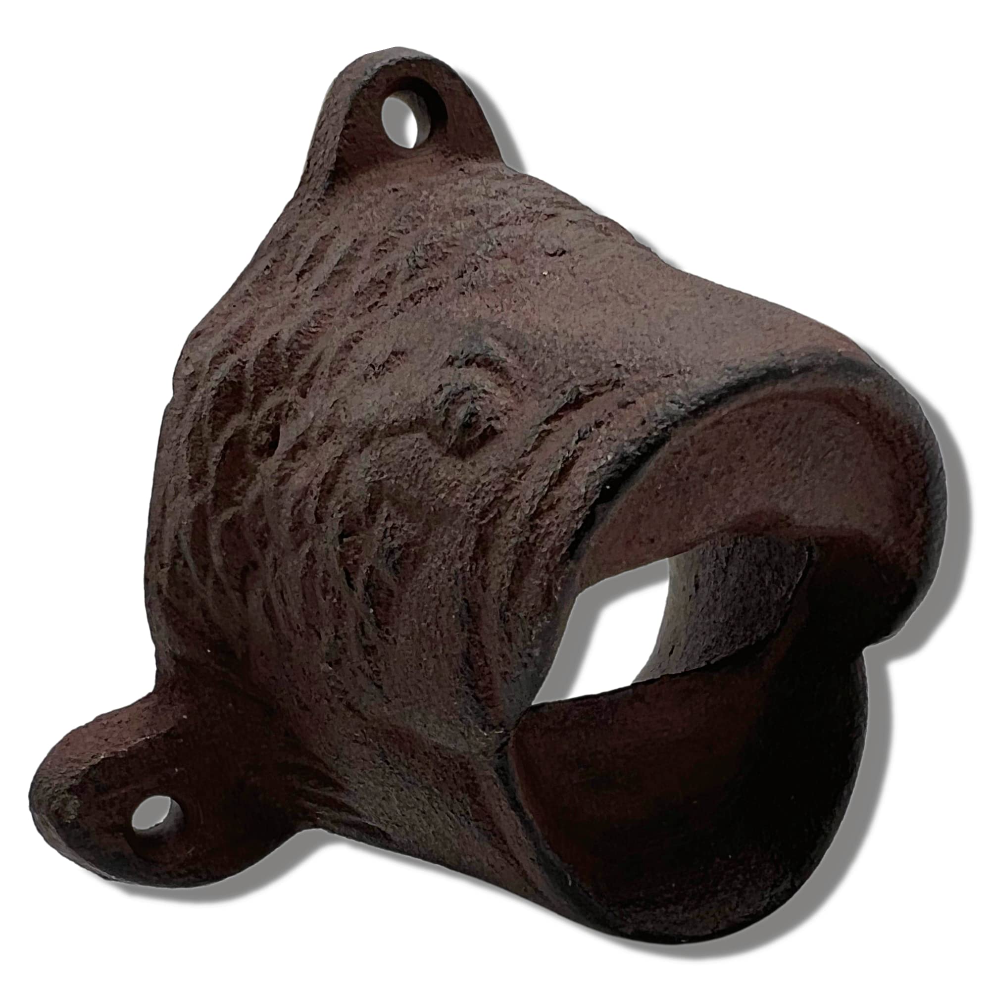 Cast Iron Wall Mounted Open Mouth Fish Bottle Opener, Nautical Kitchen Accessory for Beach House and Themed Homes, Detailed Cap Opener for Adults, 3.5 Inches