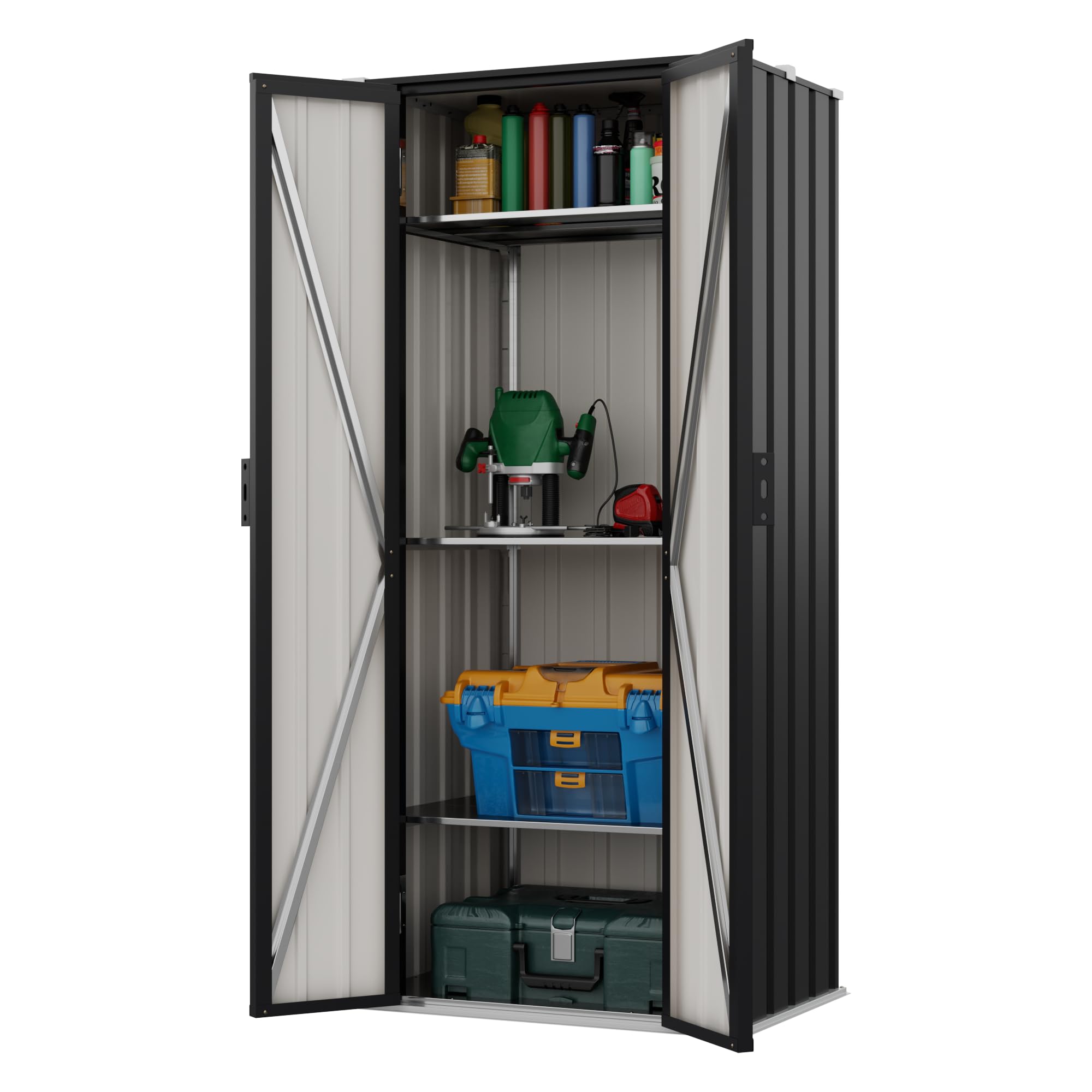 Devoko 28 Cuft Lockable Metal Storage Shed