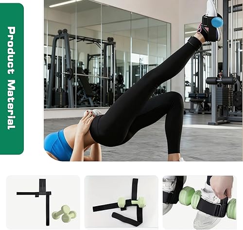 Miniatura 6 de Fijación de mancuernas para pies, pesas ajustables para tobillo para entrenamiento de piernas, entrenador Tibialis con correa antideslizante, ideal