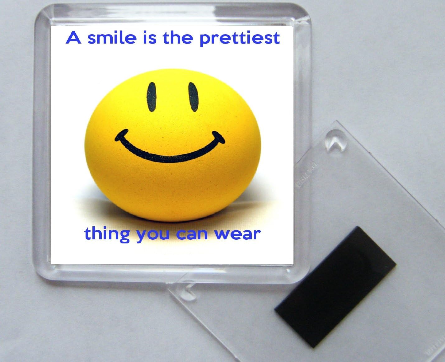 A smile is the prettiest thing you can wear - Square Acrylic Fridge Magnet