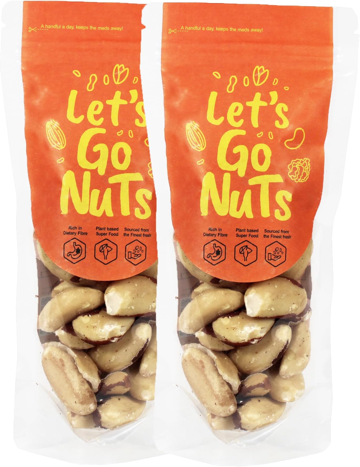 Let's Gonuts Raw Brazil Nuts Jumbo Rich in Selenium Unsalted & Unroasted 400 gms (2 Packs of Each 200g)