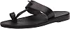 Jerusalem Sandals Mens Nathan Black, Durable Handcrafted Real Leather Sandals, Slide Sandals for Men With Open toe with toe loop, Textured sole, Waterproof