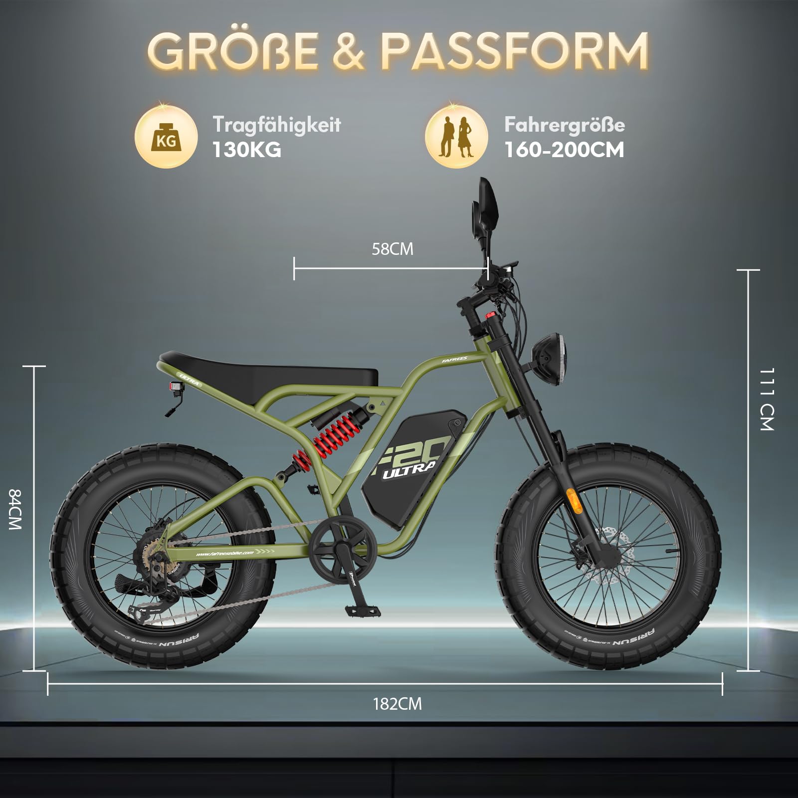 Fafrees F20 Ultra E Bike 20 * 5.0 Zoll Elektrofahrrad, 48V 25Ah Akku City E-Bike, Fatbike Motor 75N.m, EU-typgenehmigt (L1e-B), Mountainbike Reichweite bis zu 140-200Km
