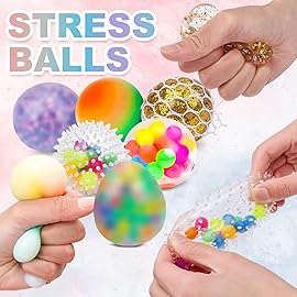 Stress Balls Set, Squishy Stress Ball, 8 Pack Stress Relief Ball for Adults, Squeeze Ball for Anxiety and Stress Relief