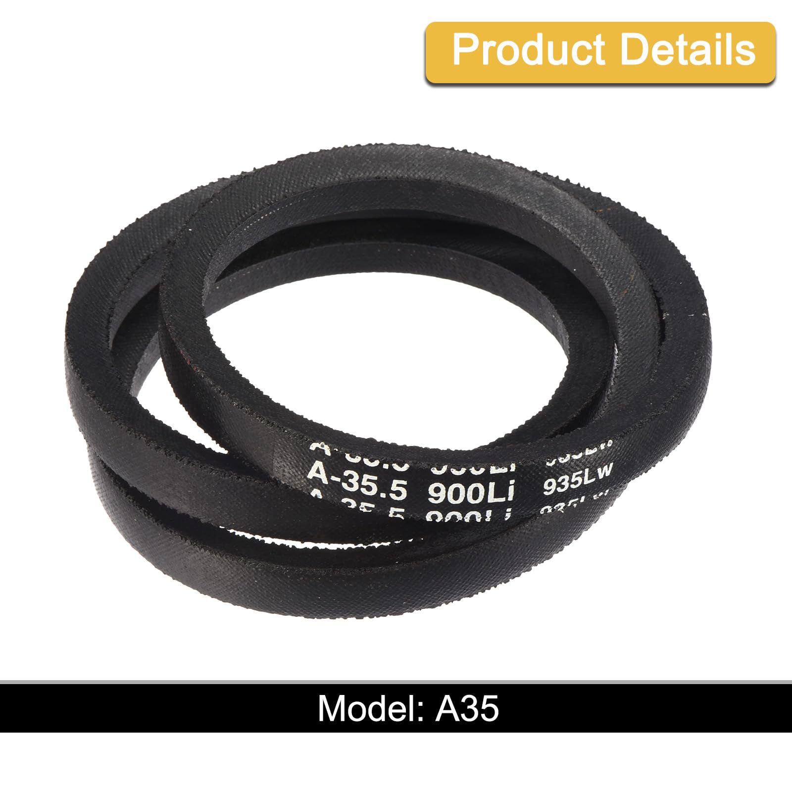uxcell A35 1/2 Classic Wrapped V-Belt,37" Outer Circ A Profile,Black — Amazon image 5