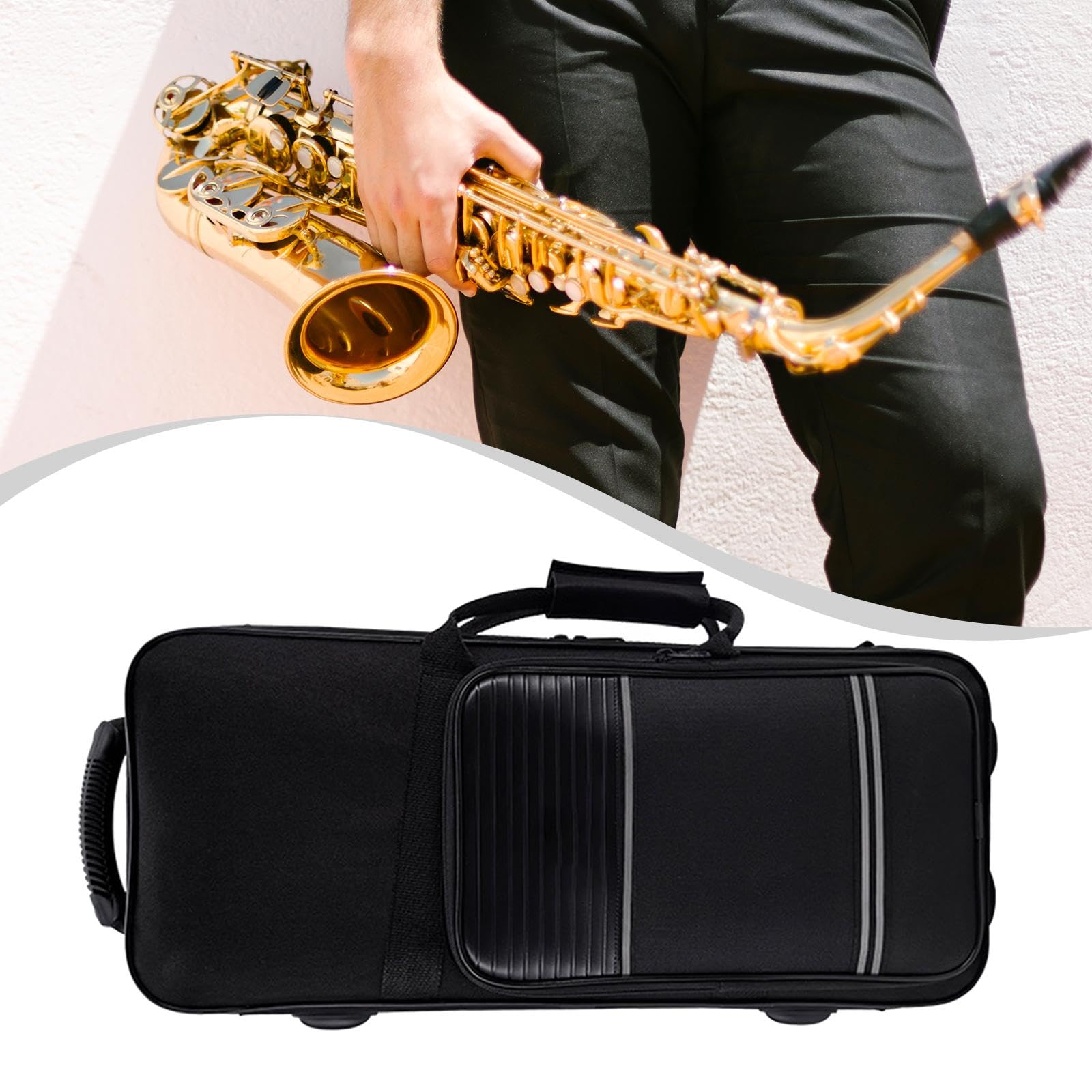 Custodia per sassofono contralto, custodia per sassofono con tracolle, borsa portaoggetti in tela, borsa portatile per esercizi di performance