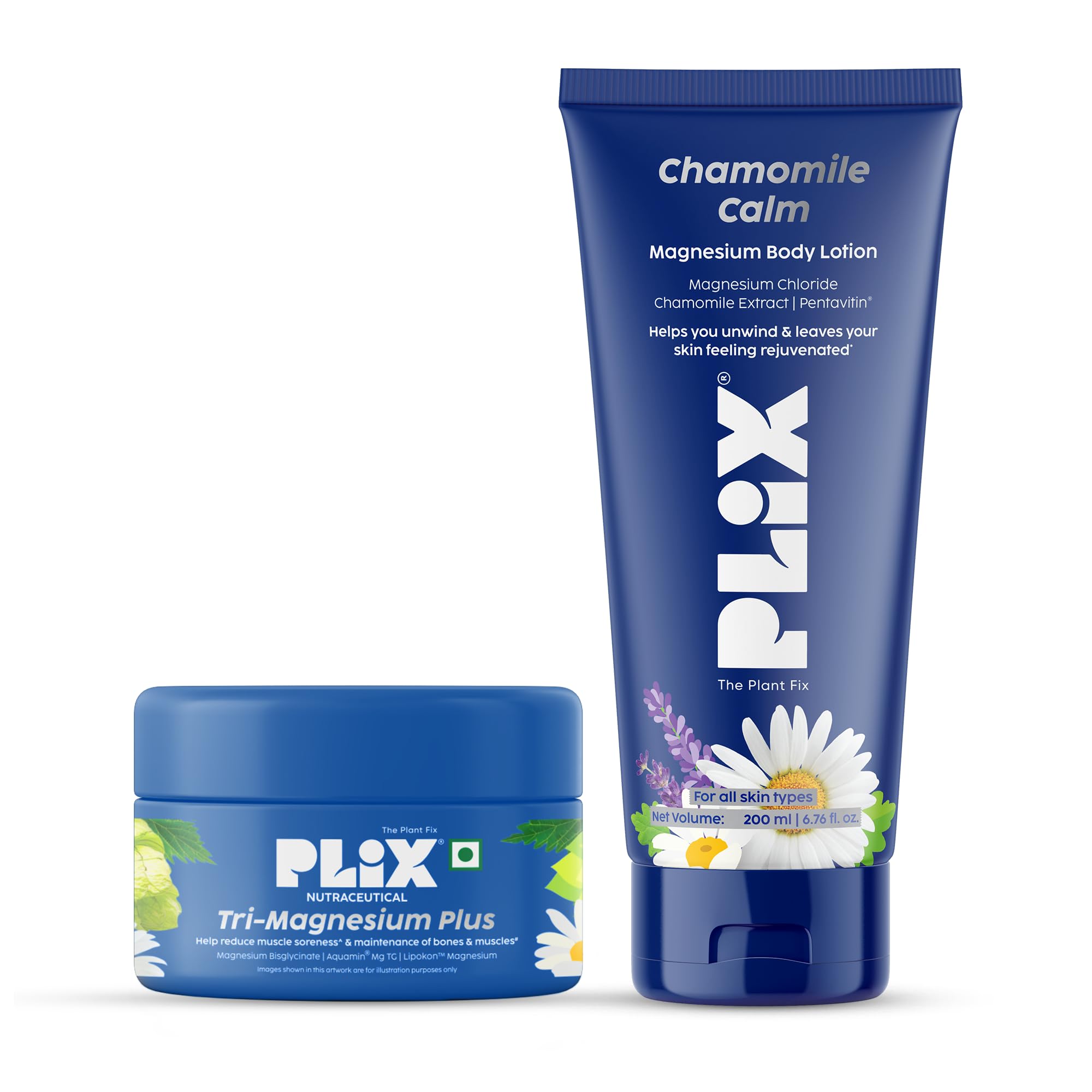 PLIX Tri-Magnesium Plus Tablets + Chamomile Calm Body Lotion Combo | Energy, Muscle Relaxation & Better Sleep | Triple Magnesium Complex, Chamomile, Vitamin B12 & D3-image-30