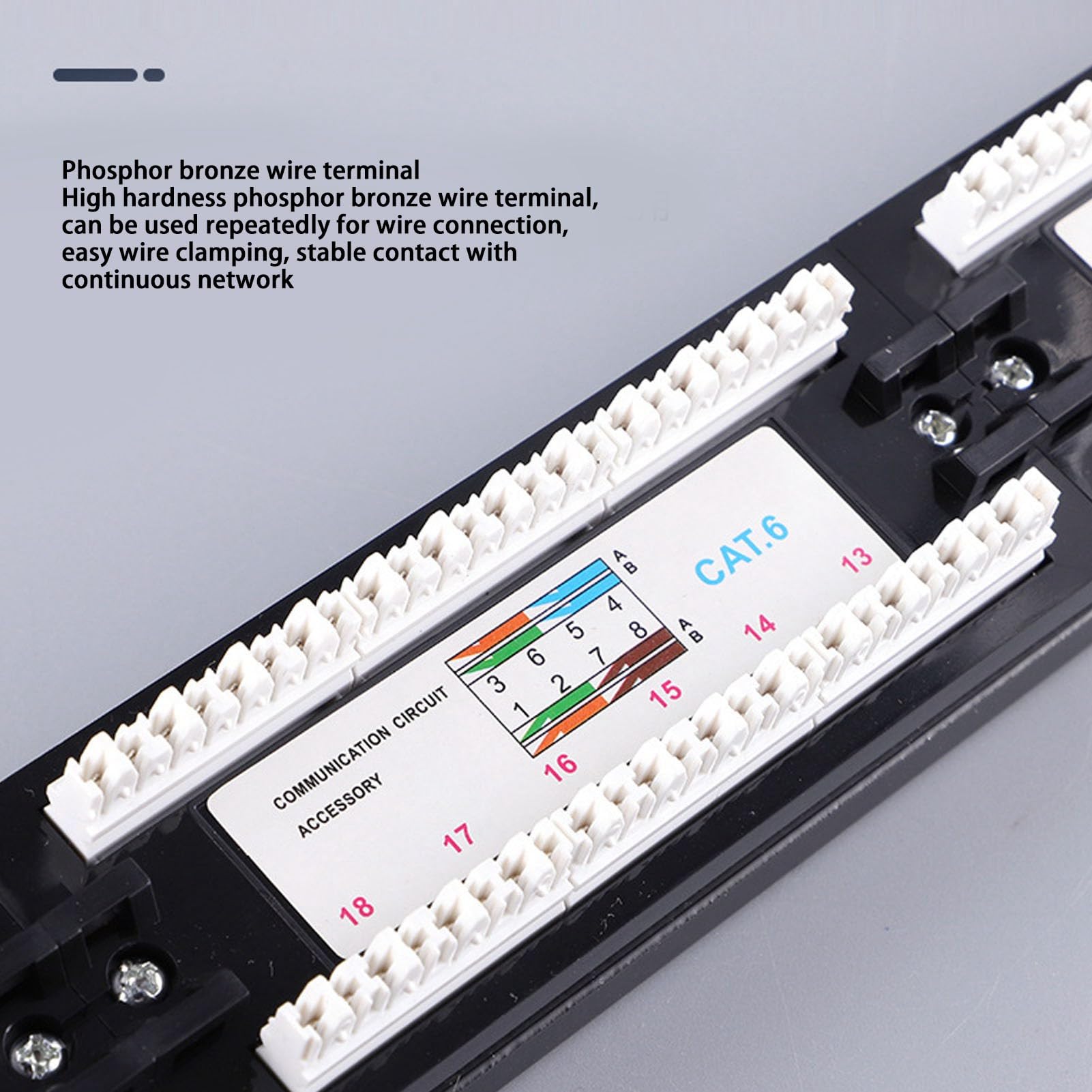 Panneau de Brassage Cat6 24 Ports, Panneau de Brassage Réseau RJ45 Haute compatibilité avec Gestion des Câbles, Panneau de Brassage Réseau pour Commutateur Ethernet Gigabit